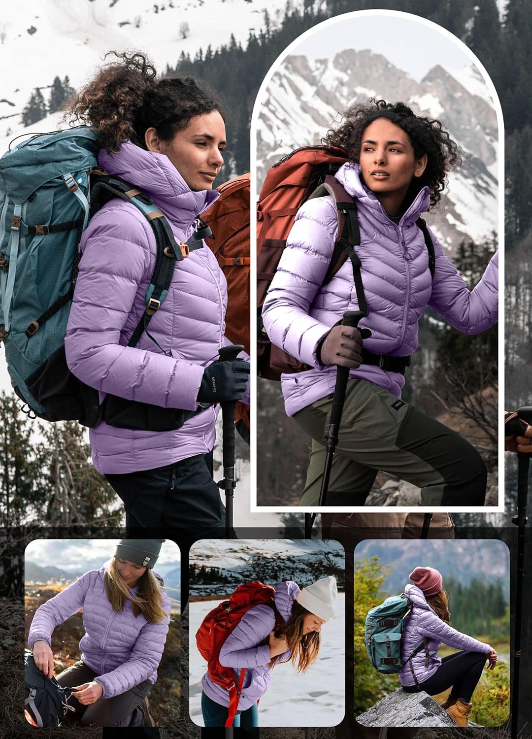 Women's Packable Puffer Jacket Hooded LightWeight Down Coat Winter Windproof Warm Quilted Short S-XXL - Image 7