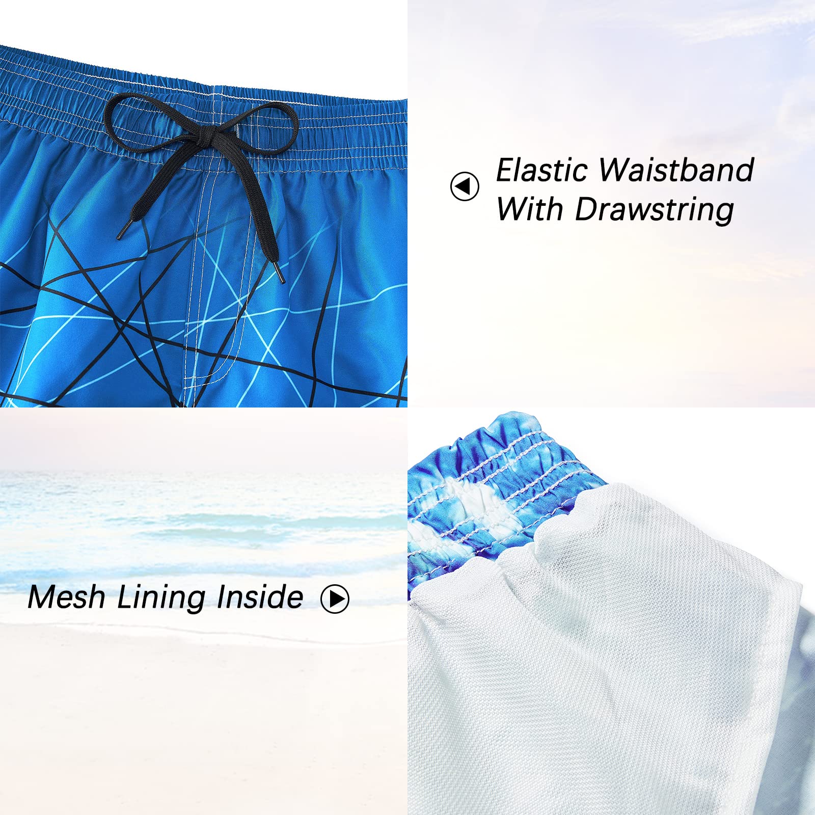TUONROAD Costumi Uomo Mare 3D Stampato Bermuda da Bagno Asciugatura Rapida Costume Surf Pantaloncini S-3XL