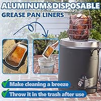 Vista 5 de SafBbcue Char-Broil The Big Easy 2425514W12 - Bandeja de grasa de aluminio para parrilla de aluminio, recolectores de grasa de papel de aluminio