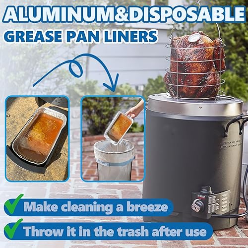 Miniatura 5 de SafBbcue Char-Broil The Big Easy 2425514W12 - Bandeja de grasa de aluminio para parrilla de aluminio, recolectores de grasa de papel de aluminio