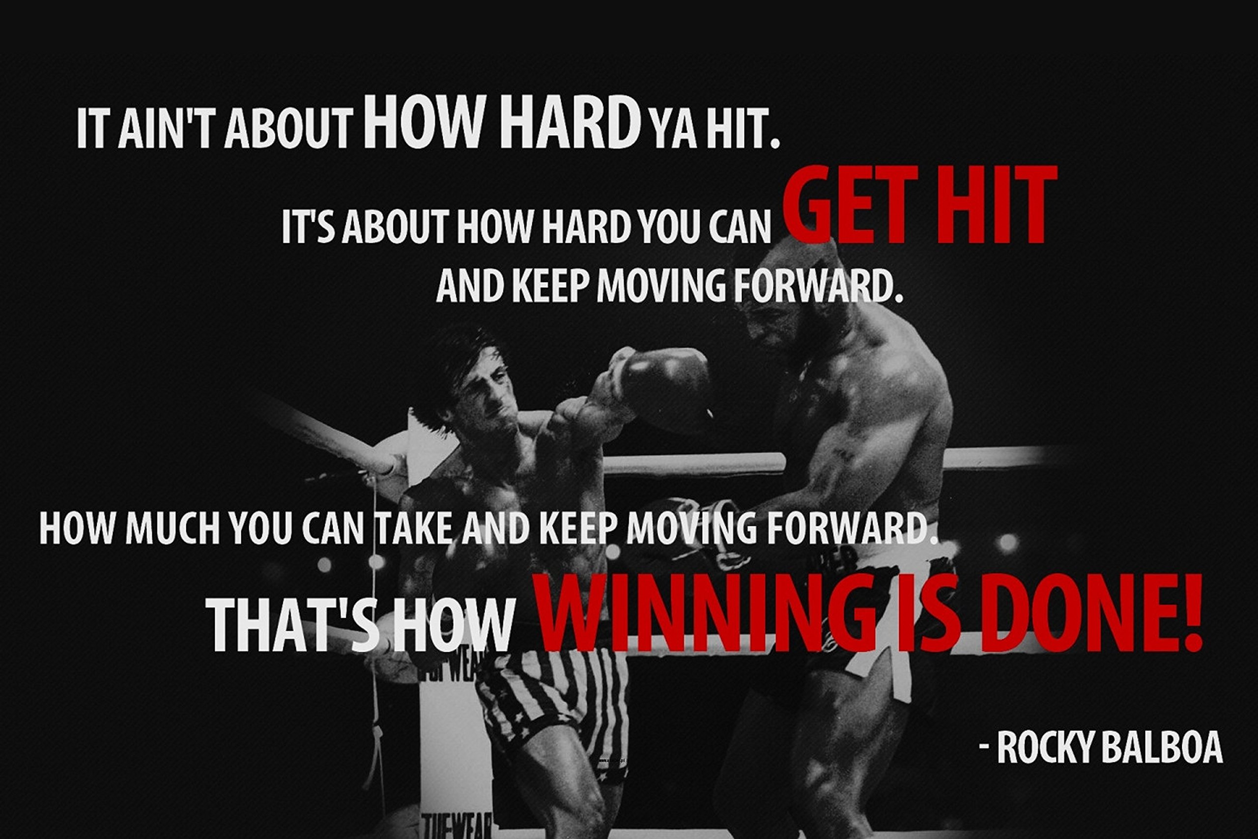 Rocky Balboa Motivational Quote"doesn't matter how hard you hit.." Poster Paper Print(12 inch X 18 inch, Rolled)