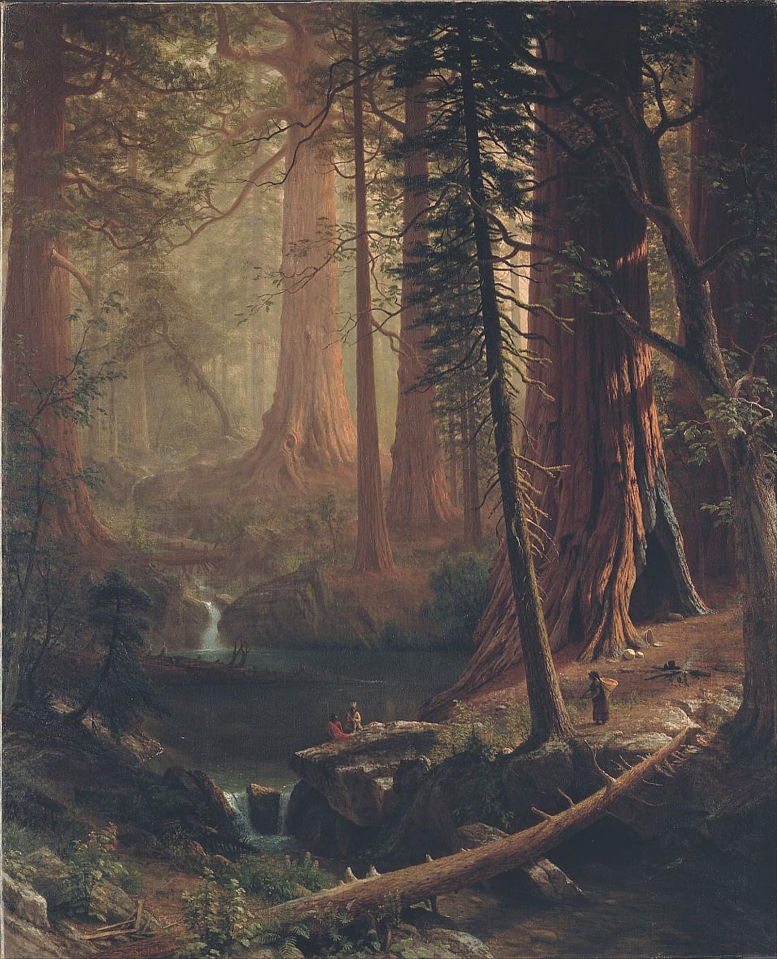 SERENDIPITP Aesthetic Poster Photo Wall Print Retro Picture Redwood Trees of California by Albert Bierstadt Modern Wall Artwork for Home Decor 60x90cm