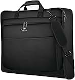 MATEIN Garment Bag for Travel, Large Carry on Garment Bags with Strap for Business, Waterproof Hanging Suit Luggage Bag for Men Women, Wrinkle Free Suitcase Cover for Shirts Dresses Coats, Black