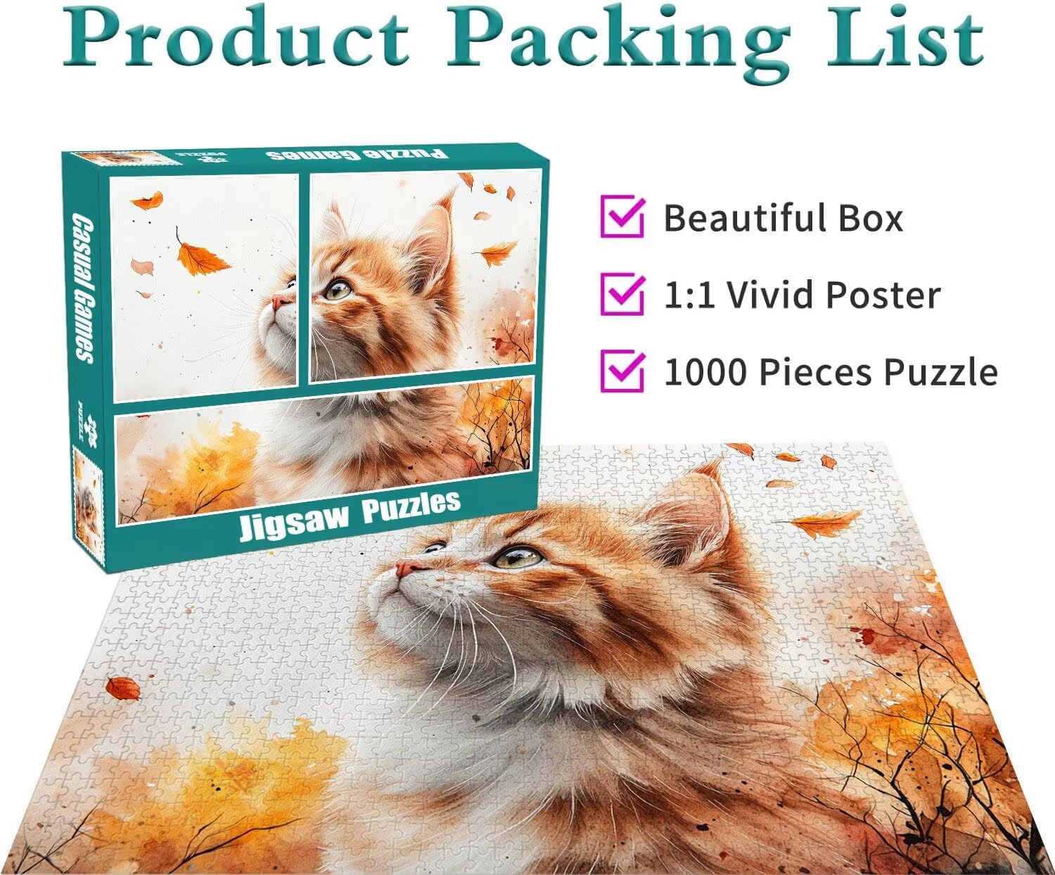 Puzzle Erwachsene 2000 Teile Katze Tier Educa Jigsaw für Kinder ab 8 Jahren Mädchen Jungen, Erwachsene Impossible Klassische Puzzles Schwer, Anspruchsvoll Spielspaß, Als Familienspiel 70x99cm t-660