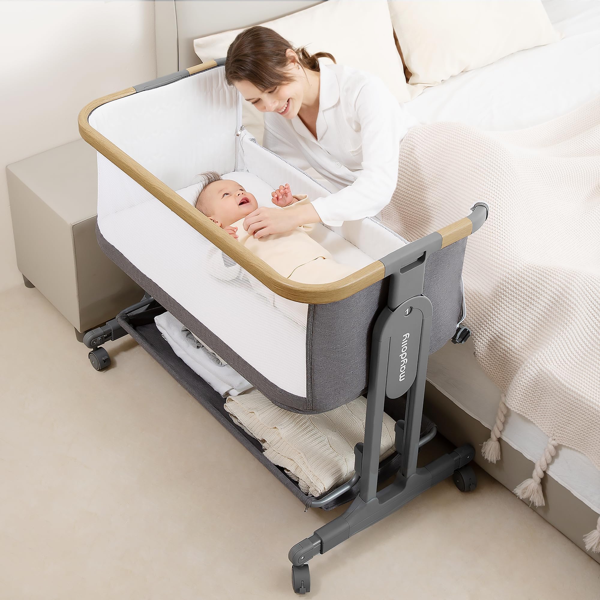 ベビーベッド グレー playkids Maydolly 61ukUrS0N+L._UF894,1000_QL80_.jpg