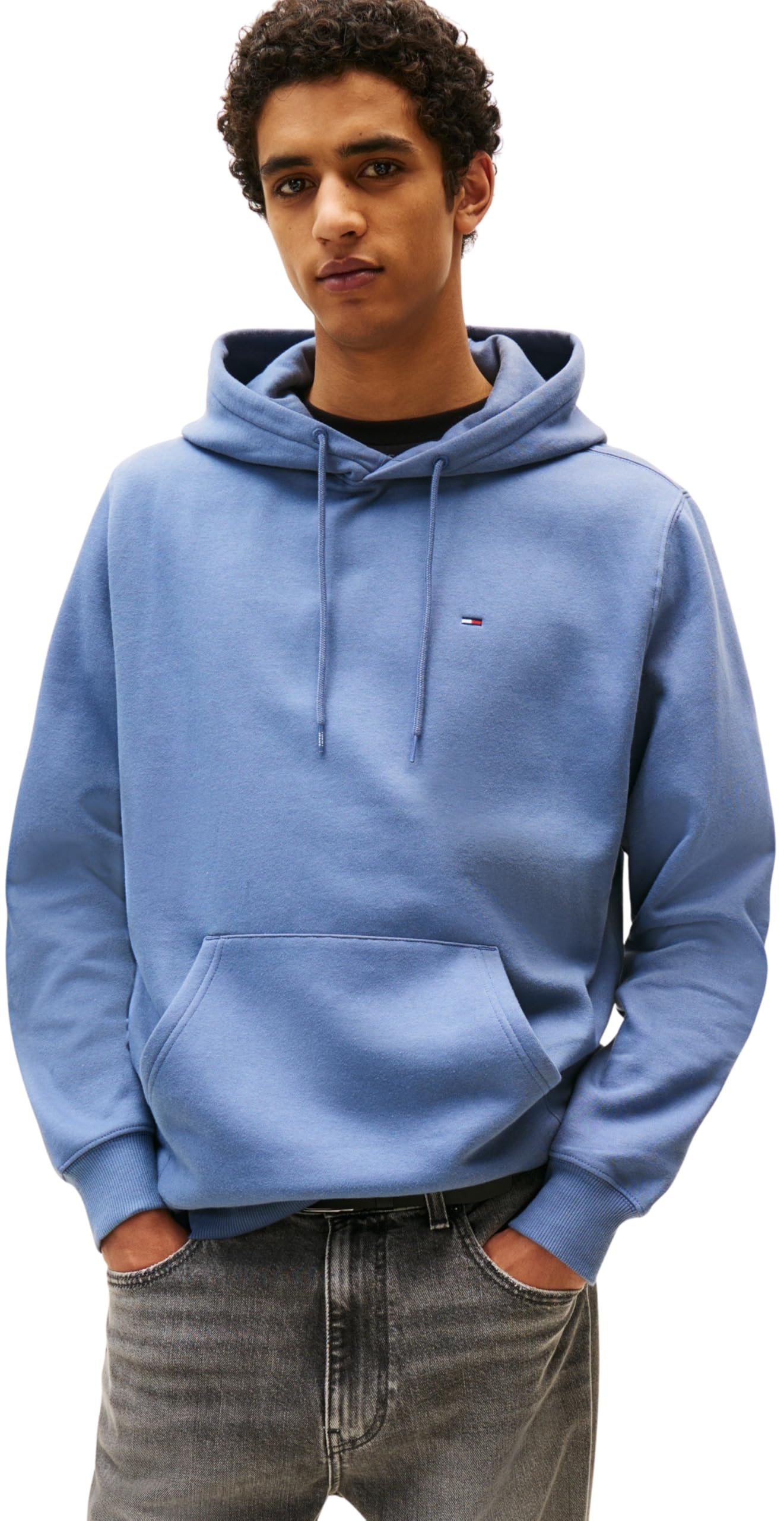 Tommy Jeans Herren TJM Reg Flag Hoodie Dm0dm20742 Kapuzenpullover, Grey (Blue Moment), XXL EU