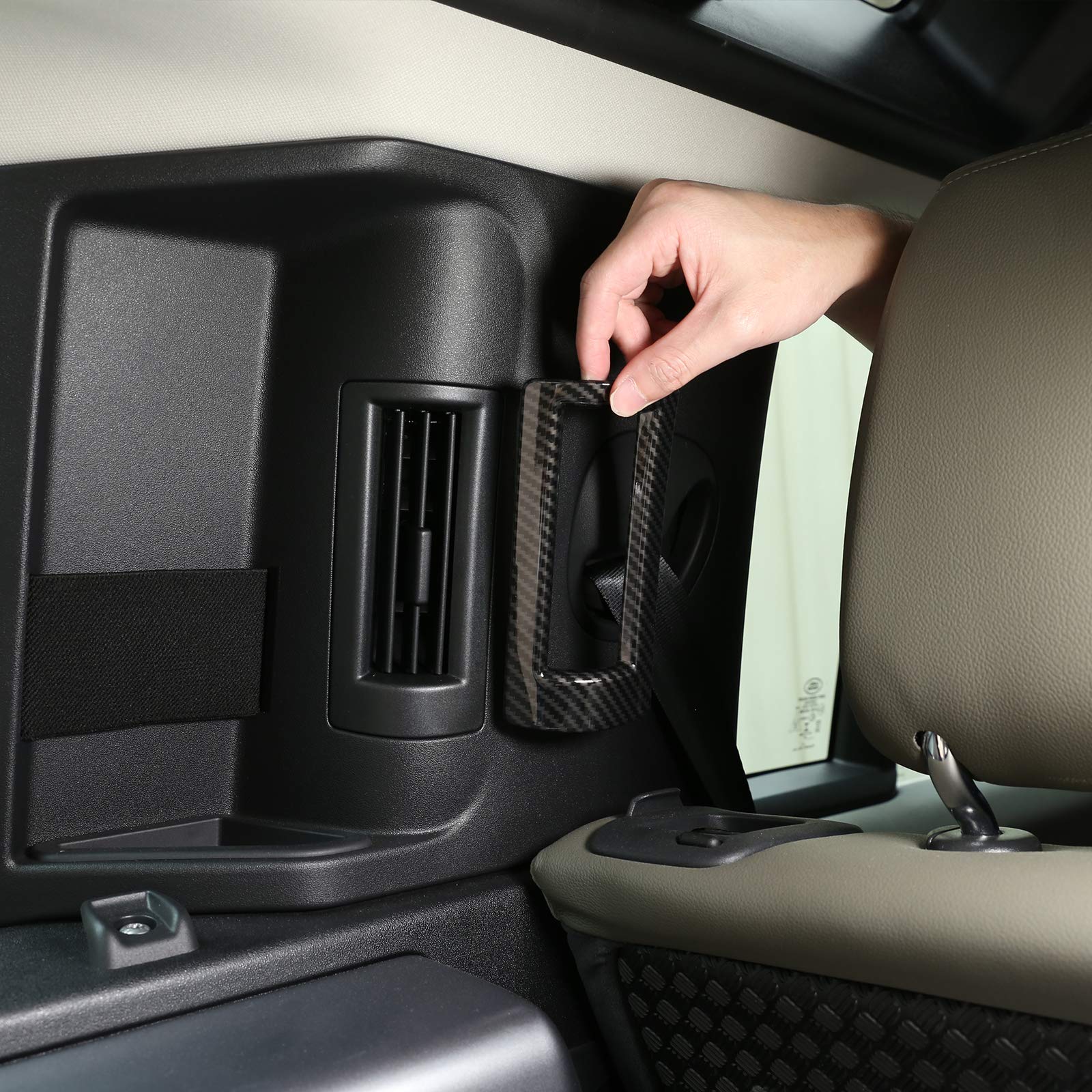 ABS Plastic Car Interior C-Pillar Air Conditioner Outlet Vent for Land Rover Defender 2020 (Carbon Fiber Style)