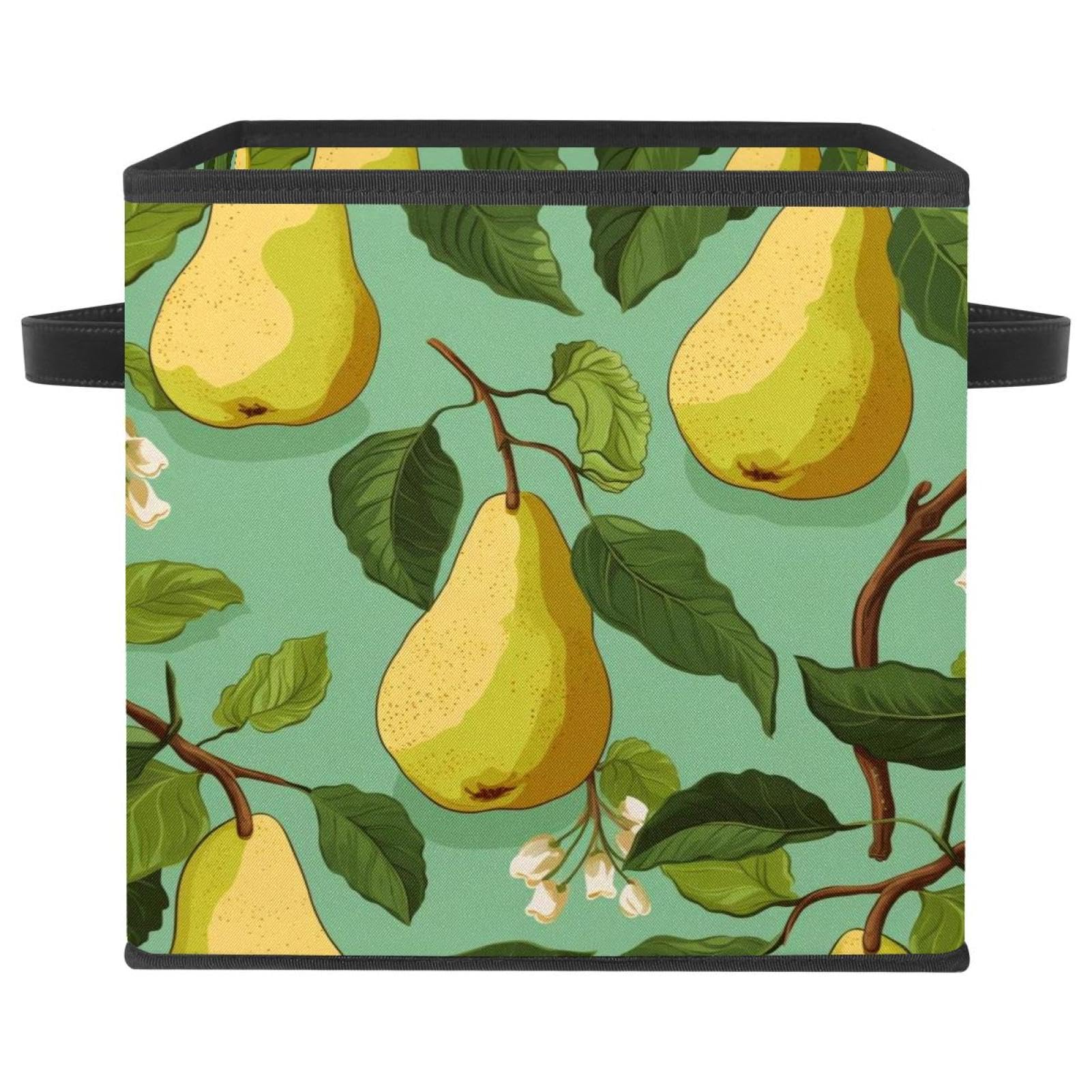 Paniers de rangement pliables contre le désordre grand cube tissu Oxford poire