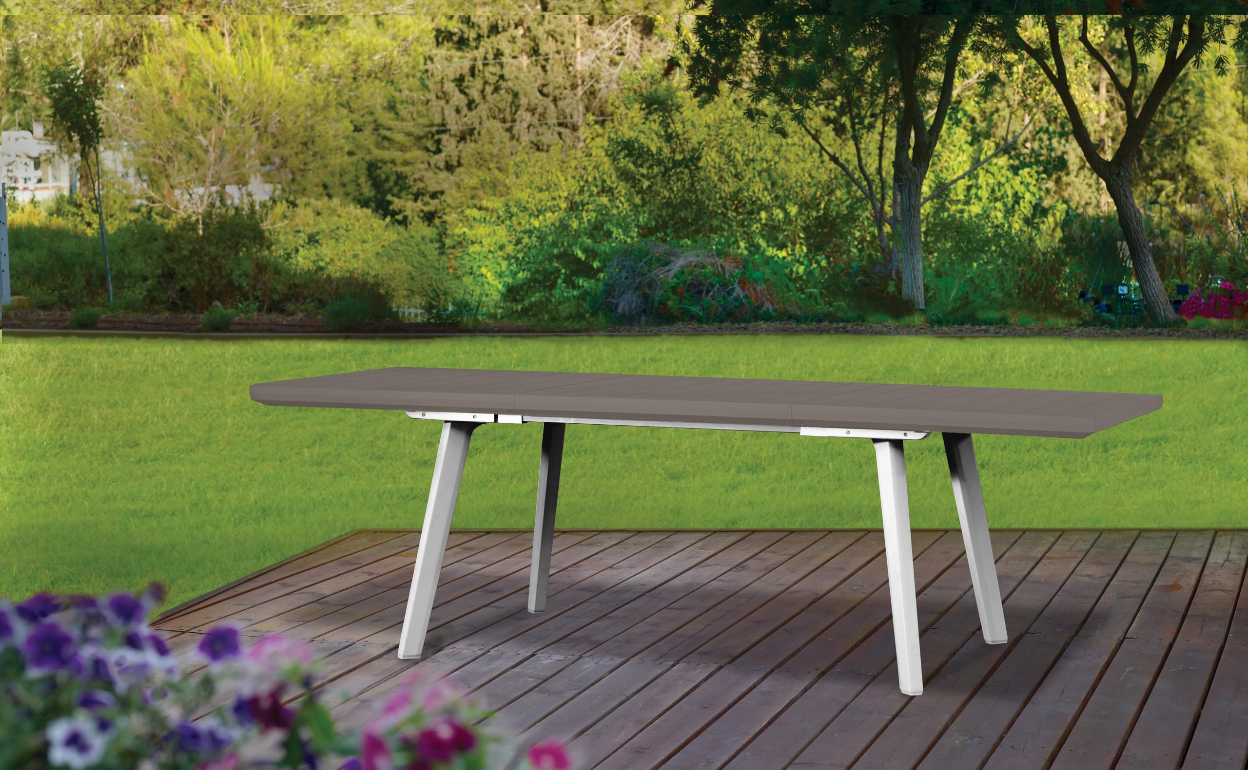 Keter Harmony Tavolo allungabile, Legno, Marrone, 100x160x75 cm