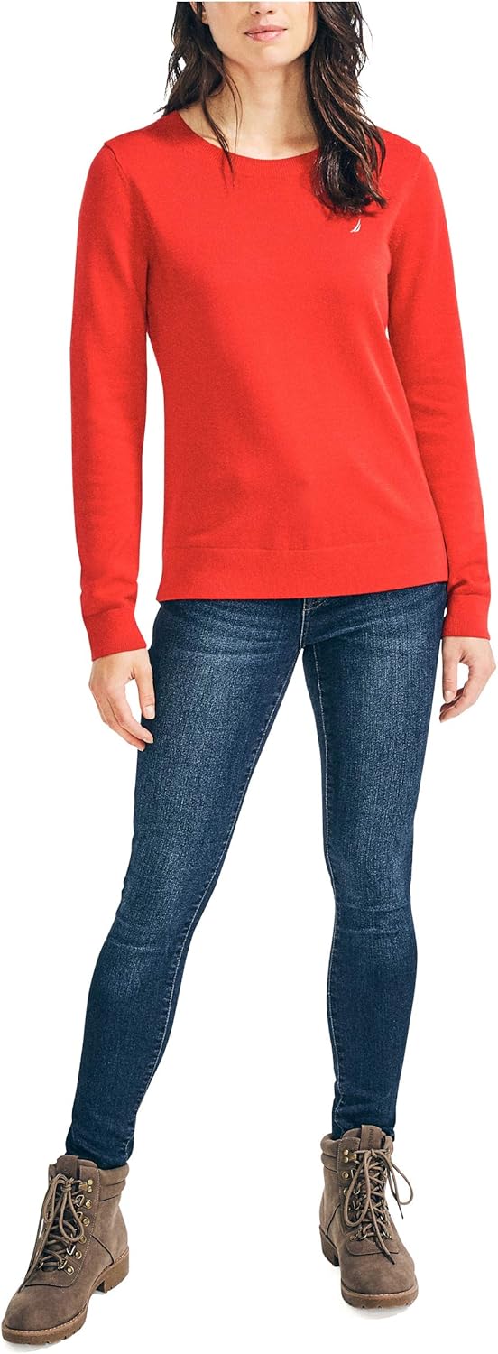 Nautica Women's Sustainably Crafted Super Soft Crew Neck Sweater - Image 2