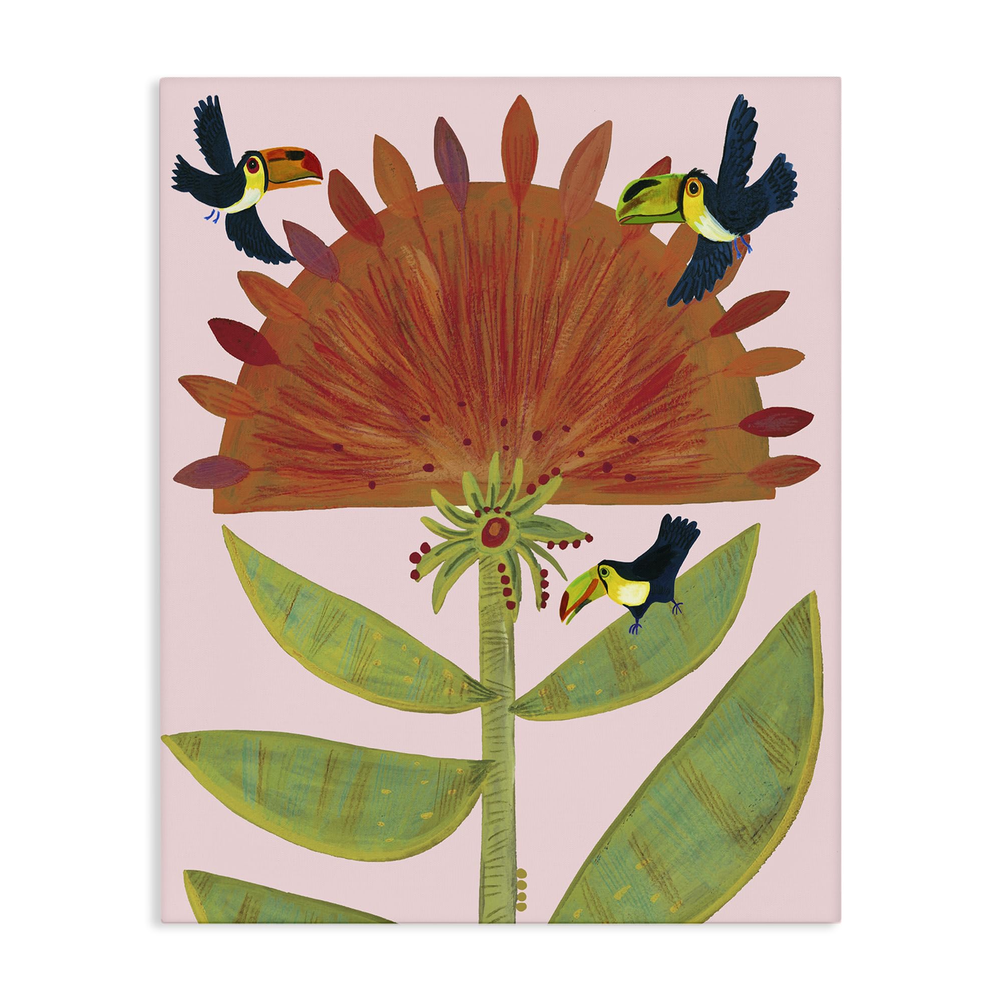 Stupell Industries Unframed 'Tropical Plant & Toucans'| Canvas Art