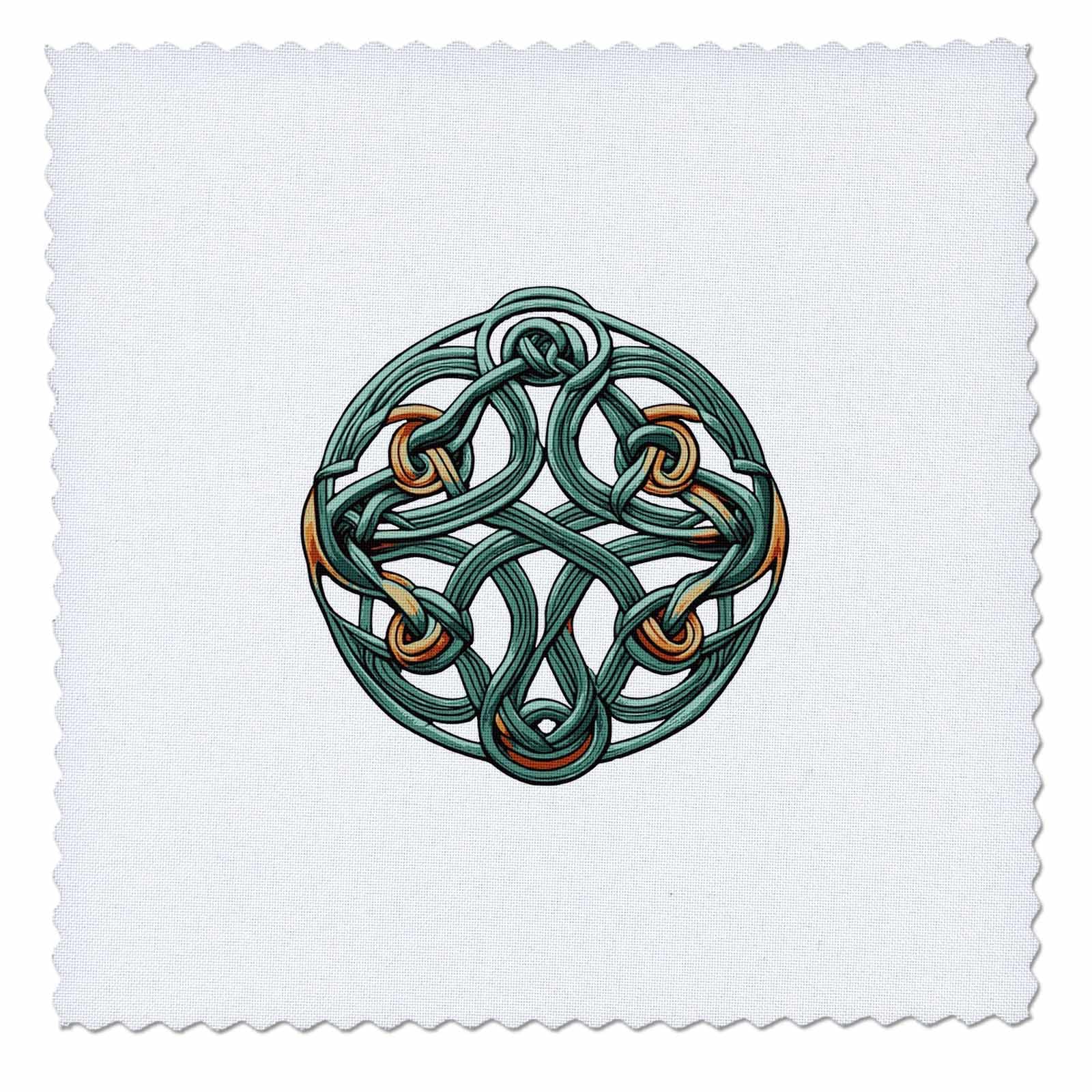 3dRose New Age Neo-Pagan Pseudo-Celtic Knotwork - Quilt Squares (qs-385249-3)