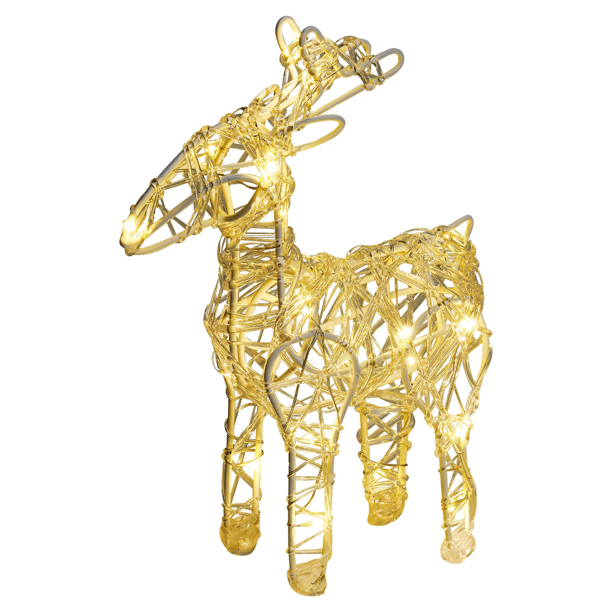 Urbnliving Standing 20Cm Acrylic Indoor Festive Christmas Light Up Reindeer Lit With 20 Leds Xmas Decoration (Standing)