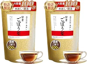 Burdock Tea, 100 Packets, Made in Japan, Commercial Use, Cold Brewable, Residue Pesticide Tested, Tea Bags, Far Infrared Roasted, Deep Steamed, 0.1 oz (2.5 g) x 100 Packets (2)