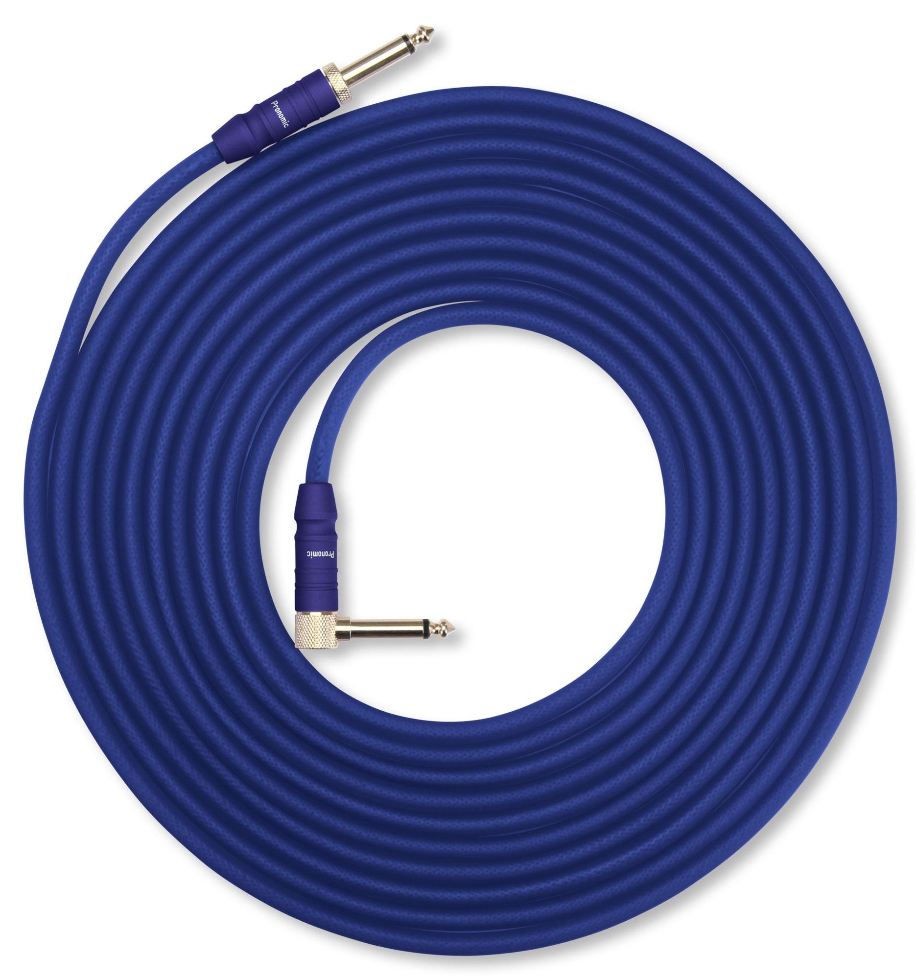 3 x Pronomic Trendline INST-A-6B kabel jack 6 m (profesjonalny kabel do gitary/instrumentów, jack 6,3 mm, pozłacany 24-karatowym złotem, elastyczny i wytrzymały płaszcz zewnętrzny, w zestawie zapięcie na rzep), niebieski