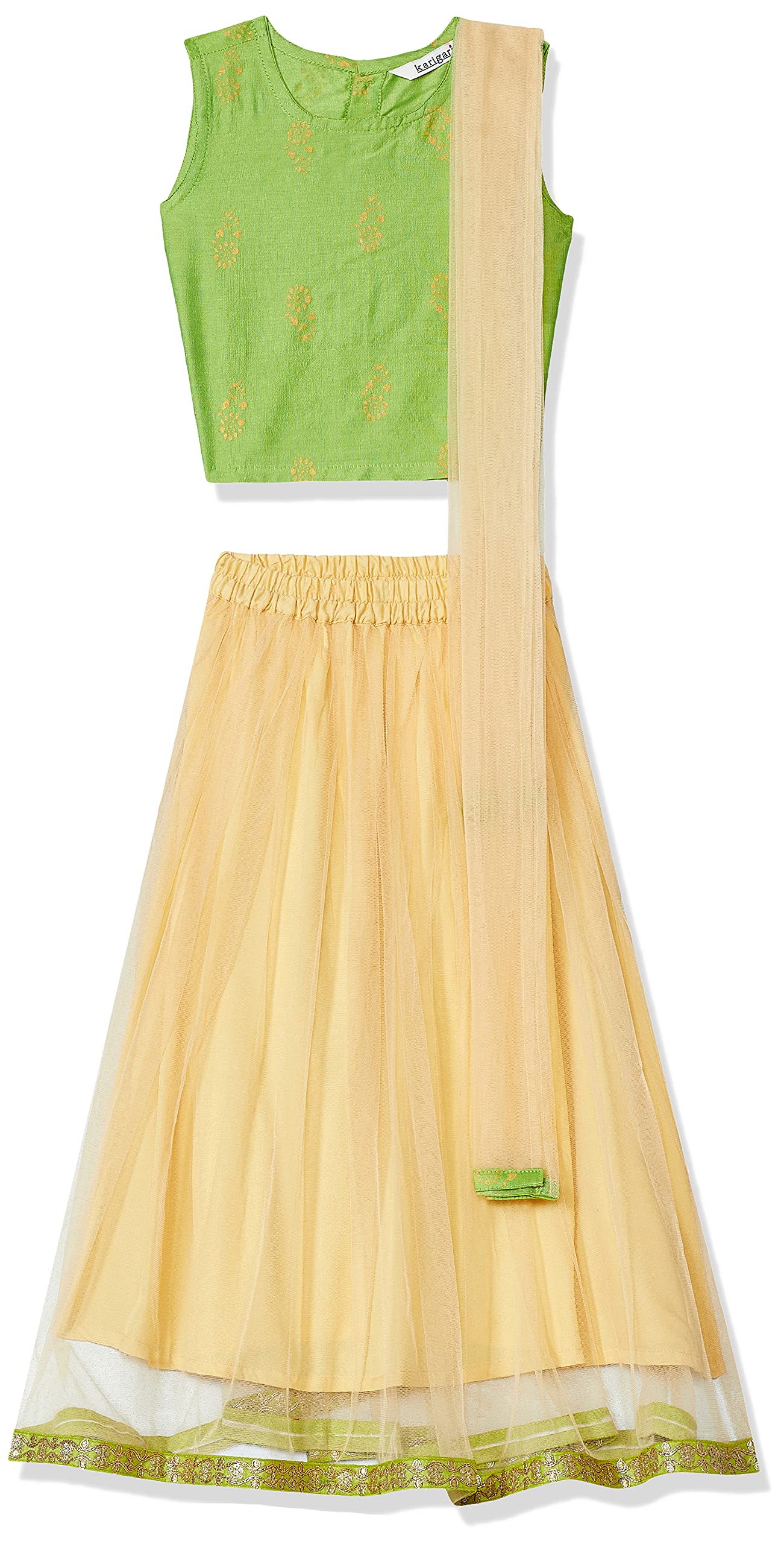 KarigariGirl's Polycotton Lehanga Set (KIJGSLH20009P05_Assorted 11_2 3 Years)