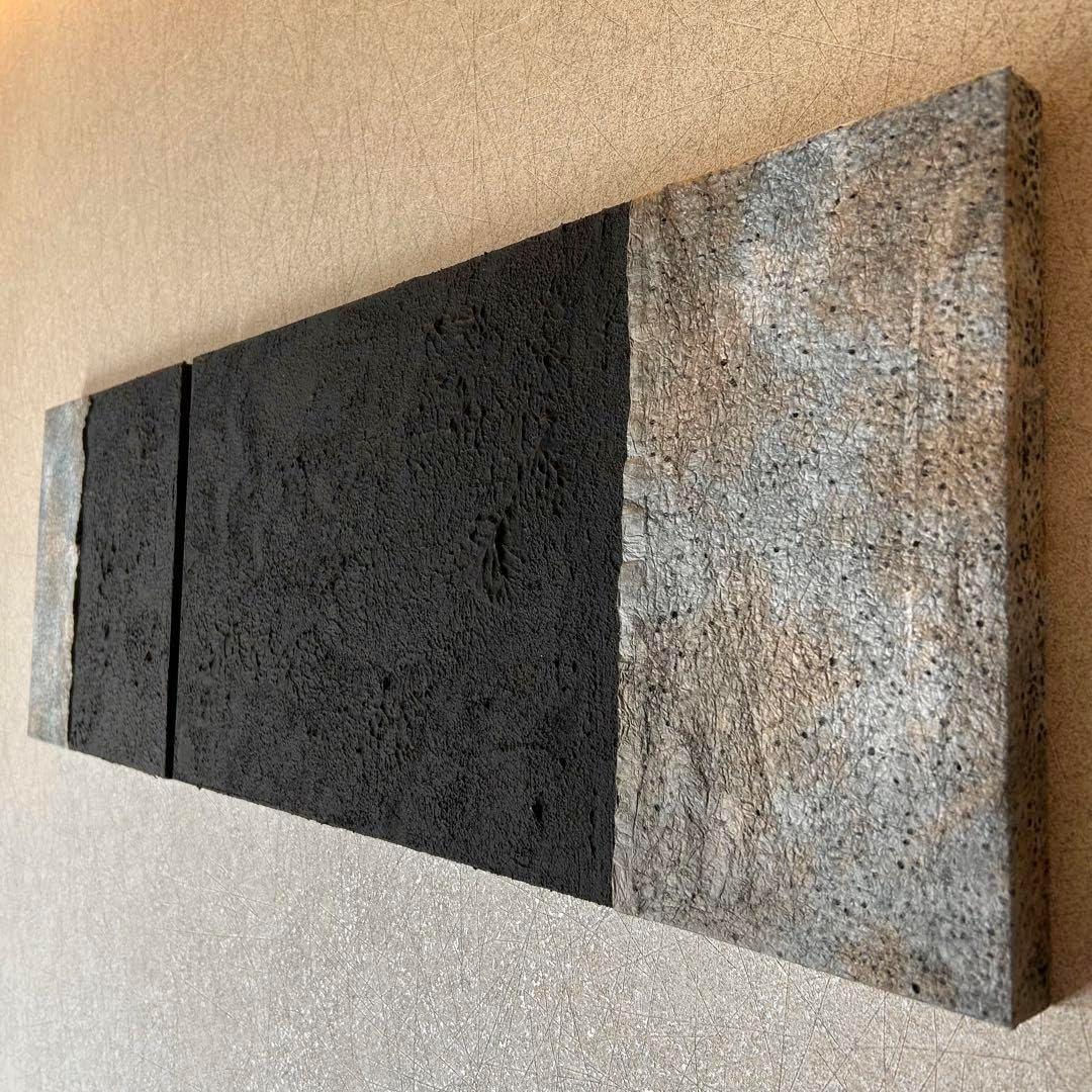 和紙×漆喰ファブリックパネル 2枚組 和モダン アート インテリア 壁掛け