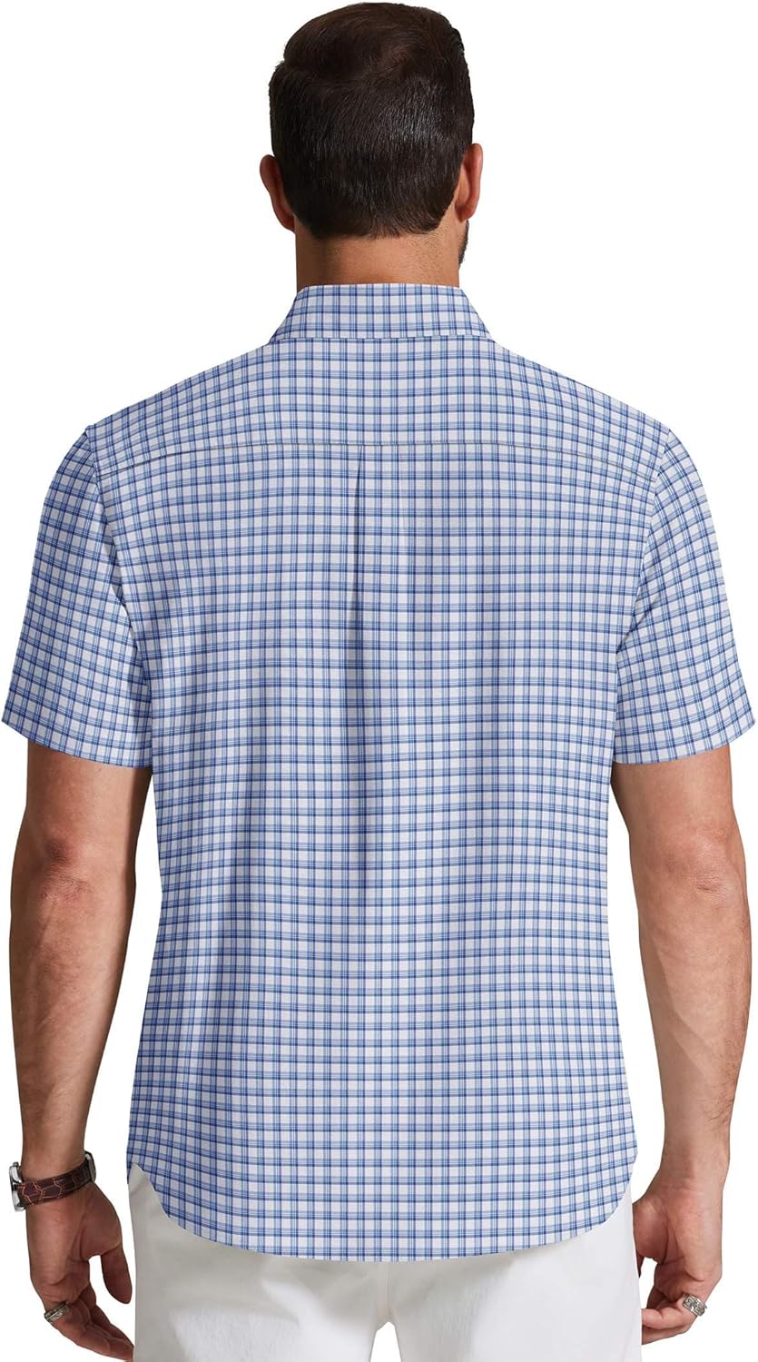 COOFANDY Men's Short Sleeve Oxford Shirt Casual Button Down Shirts Summer Untucked Dress Shirt with Pocket