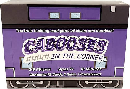 Fácil, divertido, educativo - Juego de cartas de construcción de trenes para toda la familia - 2-5 jugadores - Colores, números - Inglés, Español -