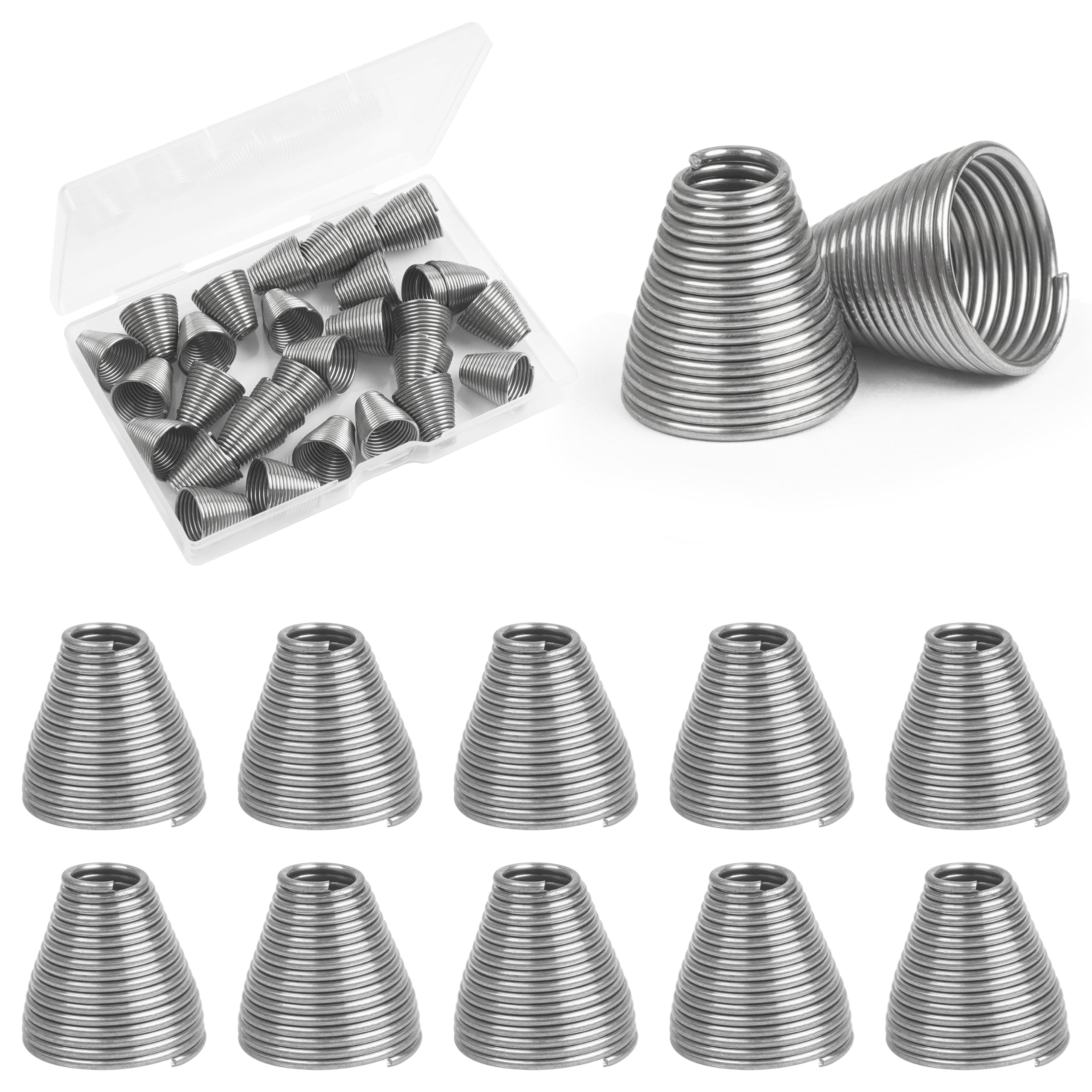 Ballyhoo Bait Spring 30pcs Stainless Steel Ballyhoo Rigging Springs for Saltwater Ballyhoo Bait Fishing and Trolling, Size S, L