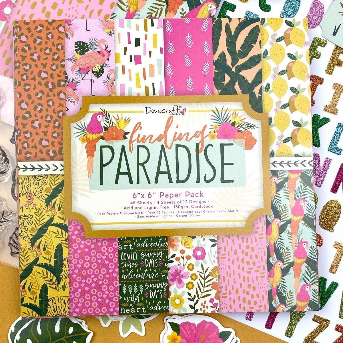 Dovecraft Multi Finding Paradise Fsc 6X6 Paper Pack, One Size
