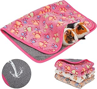 HYLYUN Waterproof Guinea Pig Blankets, Pack of 3 Washable Small Animal Fleece Warm Flannel Throw for Hamsters, Guinea Pigs, Rabbits, Chinchilla, Hedgehog, Ferret, 60 x 40 cm product image