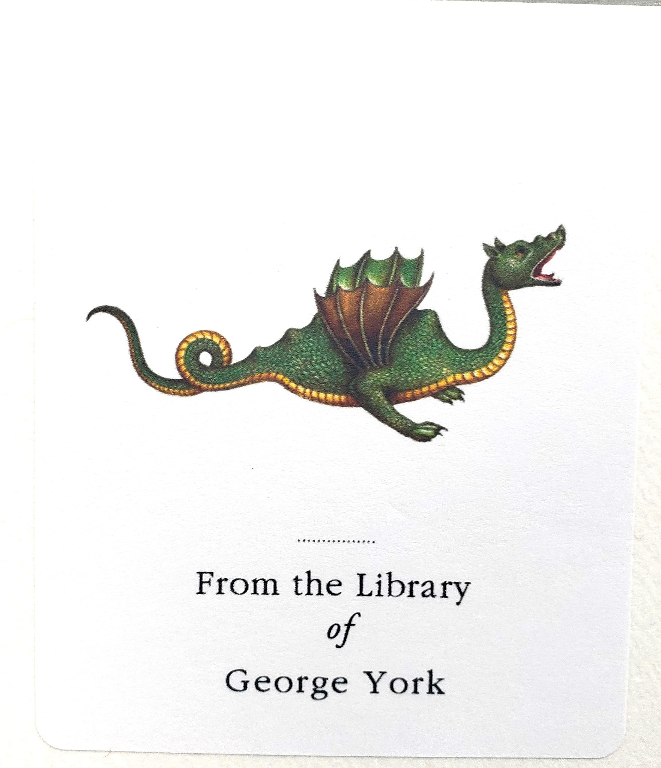 Personalized Bookplate with Dragon Illustration. Set of 10. 3" H x 2 1/2" W