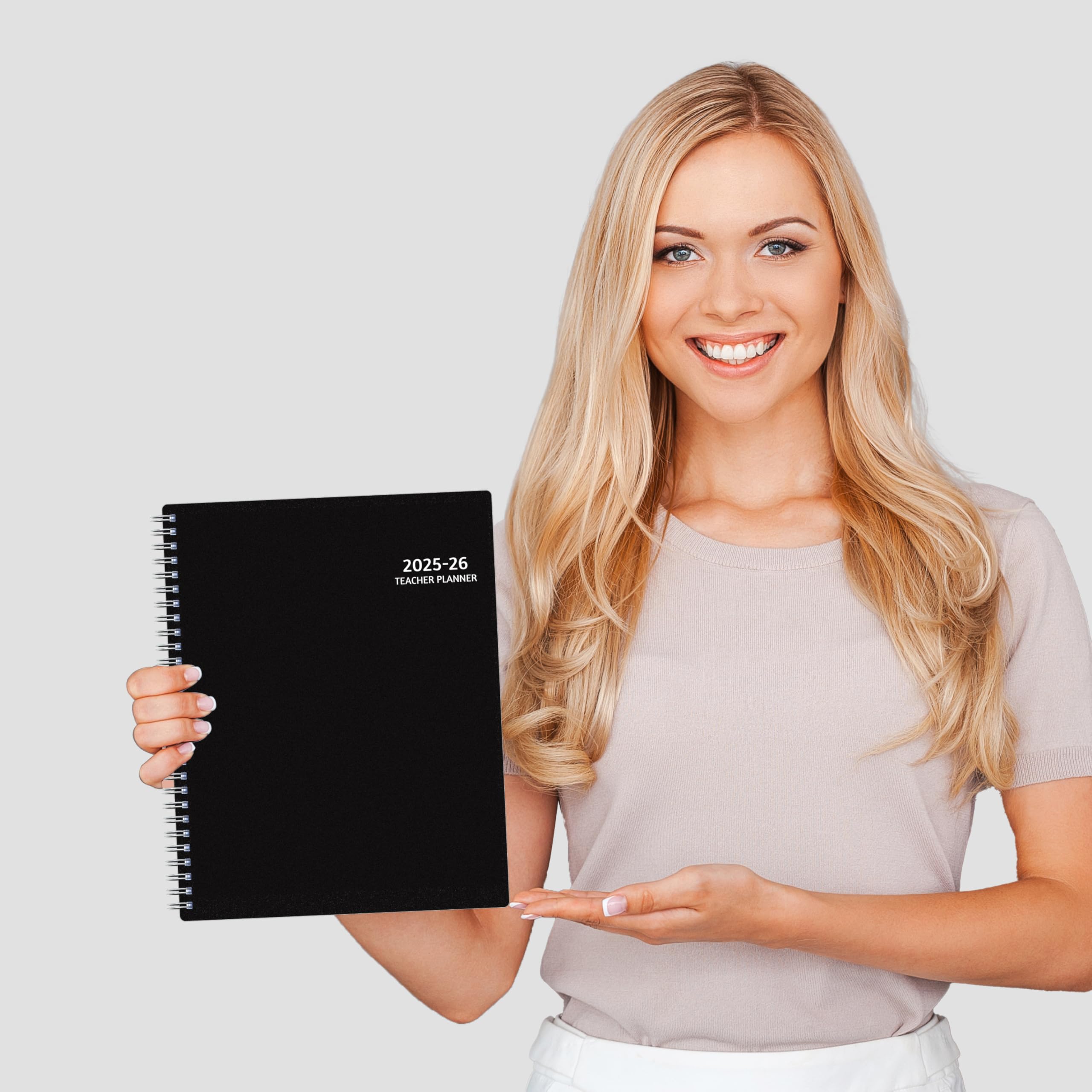 GoiUnlt Teacher Planner 2025-2026, AUG. 2025 – JUL. 2026, Lesson Planner 2025-2026 Academic Year, with Tabs, Thick Paper, 2-Sided Pocket, 8’’ x 10’’ Daily Weekly and Monthly Calendar with 8 Periods