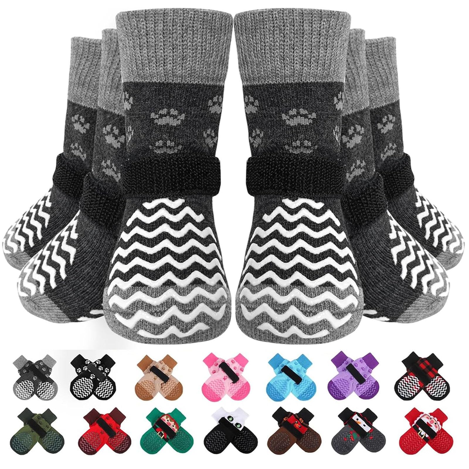 Photo 1 of EXPAWLORER Anti-Slip Dog Socks - Grey, X-Large