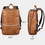 LEATHER VILLAGE Leather Sac à dos pour hommes Slim Professional Business Bag fits 15.6” Travail & Pack de jour voyage avec la courroie de chariot