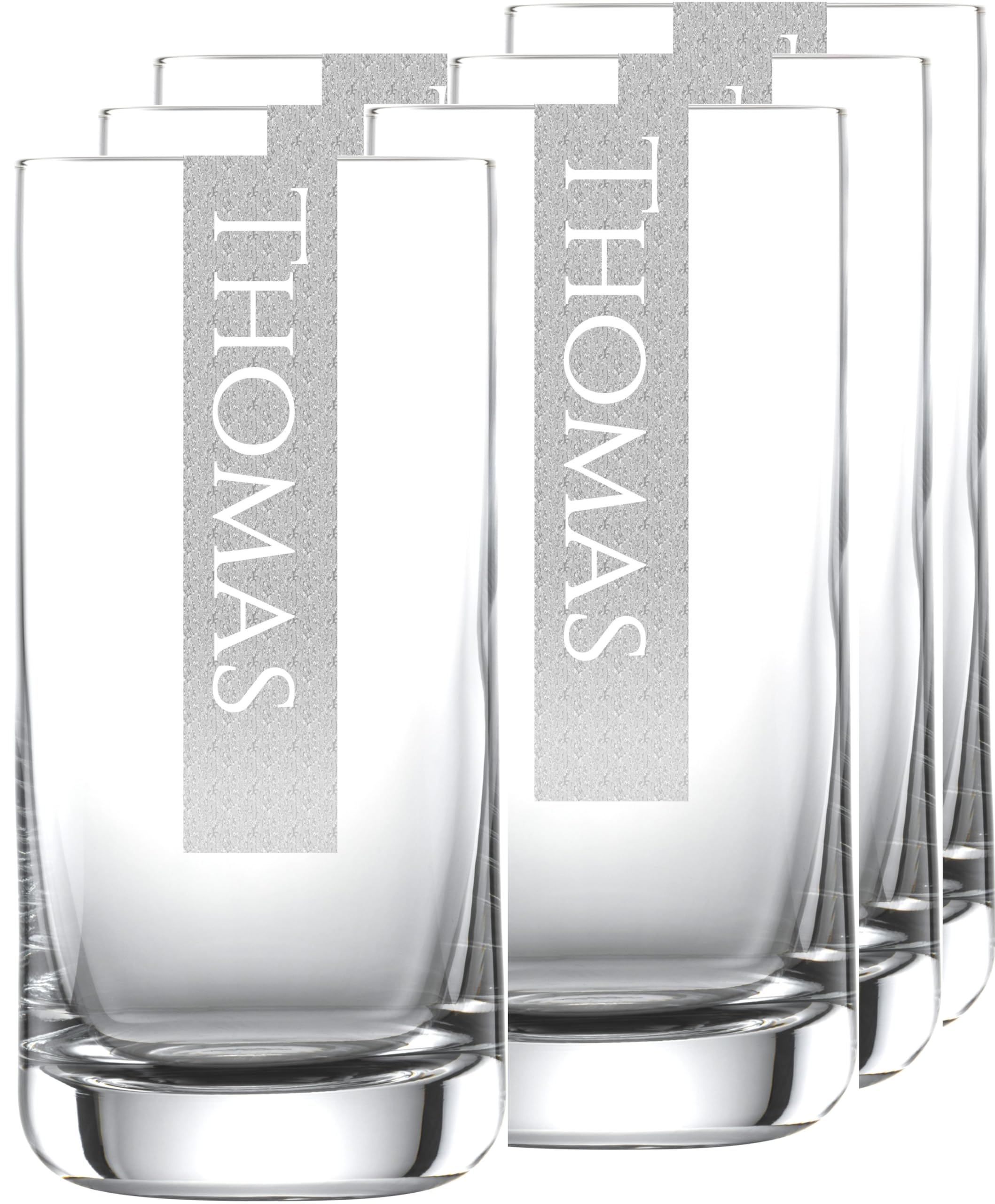Bierglas 345ml mit Wunschnamen personalisiert 12 Stück | Schott Bier Glas mit Namen | LogoGlas | Spülmaschinenfest | Trinkglas & Individuelle Lasergravur - 12 Stück