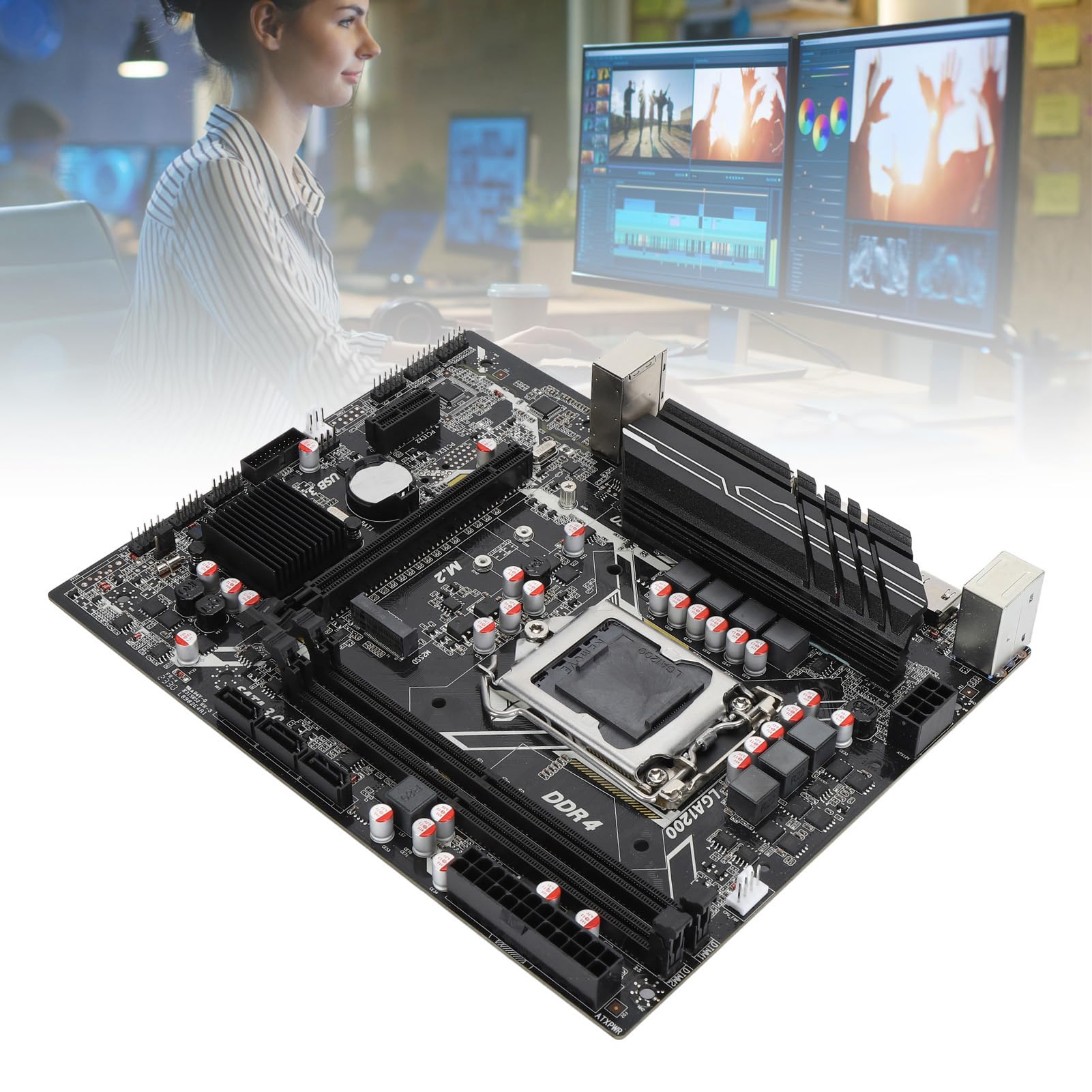 Płyta Główna H510 Gen 3.0, Płyta Główna ATX z podwójną pamięcią DDR4, Płyta Główna z Gniazdem PCI-E 16X Gen 3.0 z Radiatorem dla Procesora 10 11
