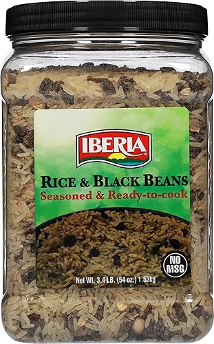 Iberia Arroz y frijoles negros 34 libras completamente sazonado y listo para cocinar nutritivo y delicioso bajo en grasa alto sabor