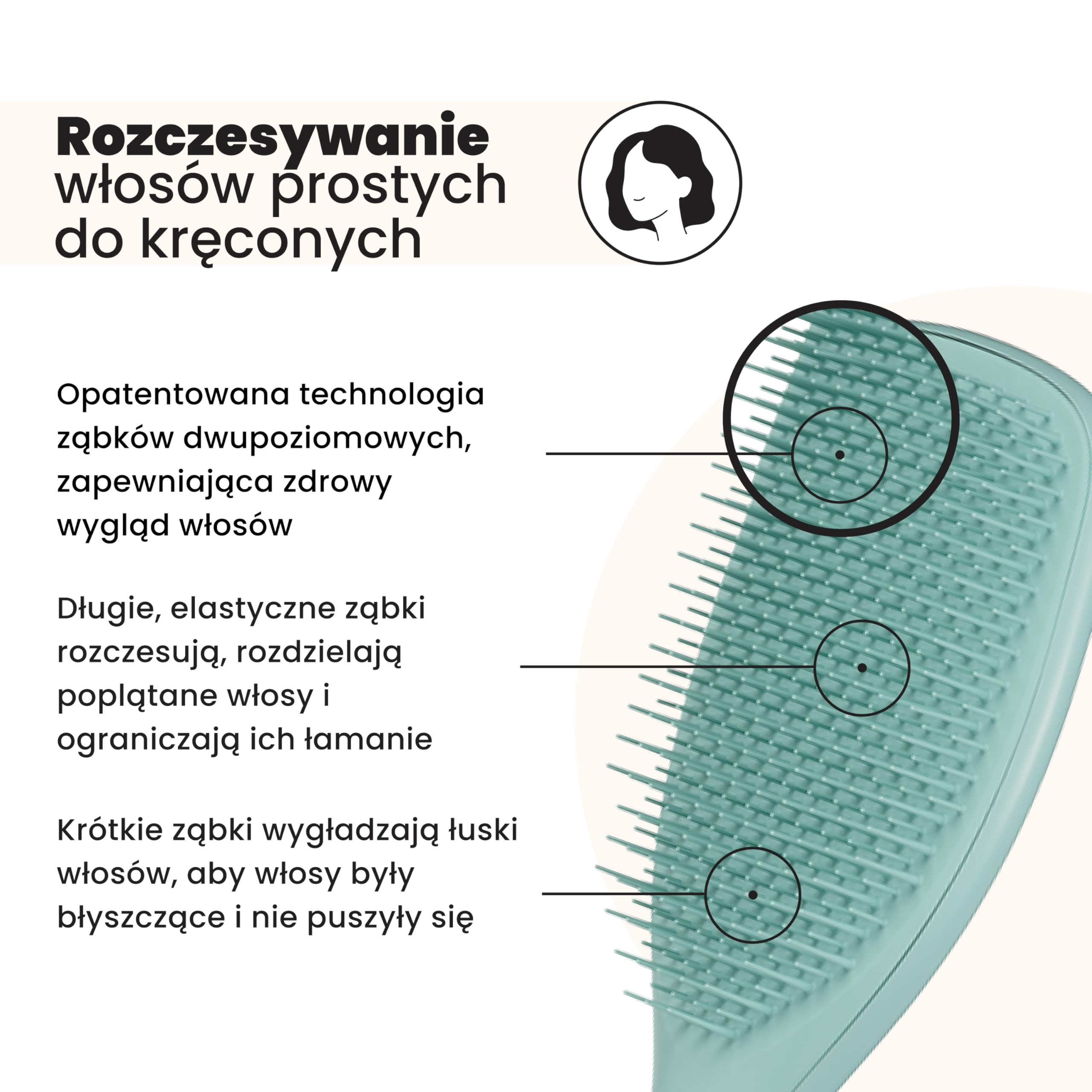 Tangle Teezer Ultimate Detangler - Szczotka do rozczesywania do gęstych, lokowanych i długich włosów - Dwupoziomowe ząbki zmniejszają łamliwość i eliminują splątania - Morski turkus