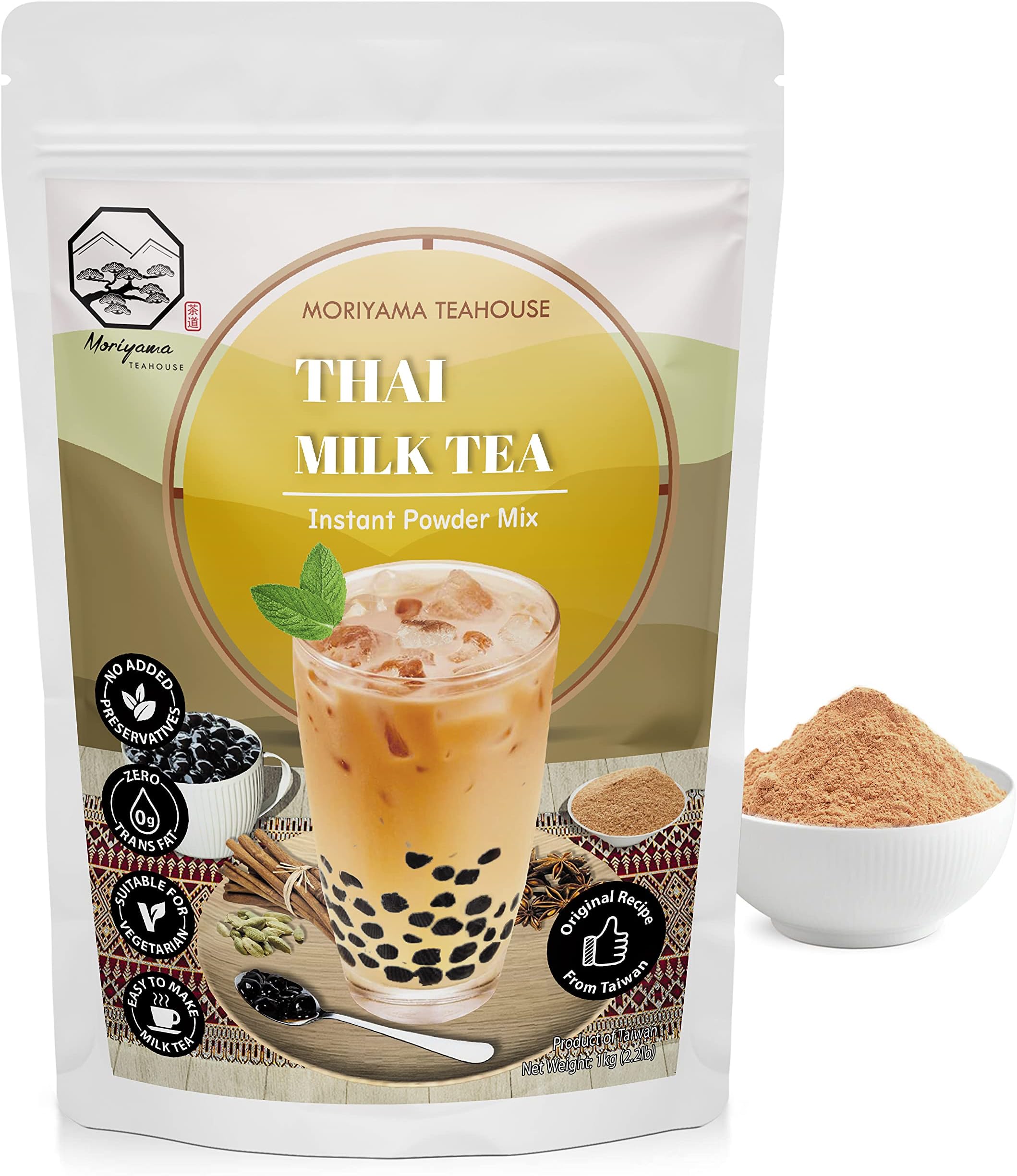 Mezcla Instantánea De Polvo 3 En 1 De Té Verde De Jazmín Con Leche, 2.2 Lbs (33 Bebidas) | Para Té Boba, Batido, Frappe Mezclado Y Panadería | Auténtica Receta De