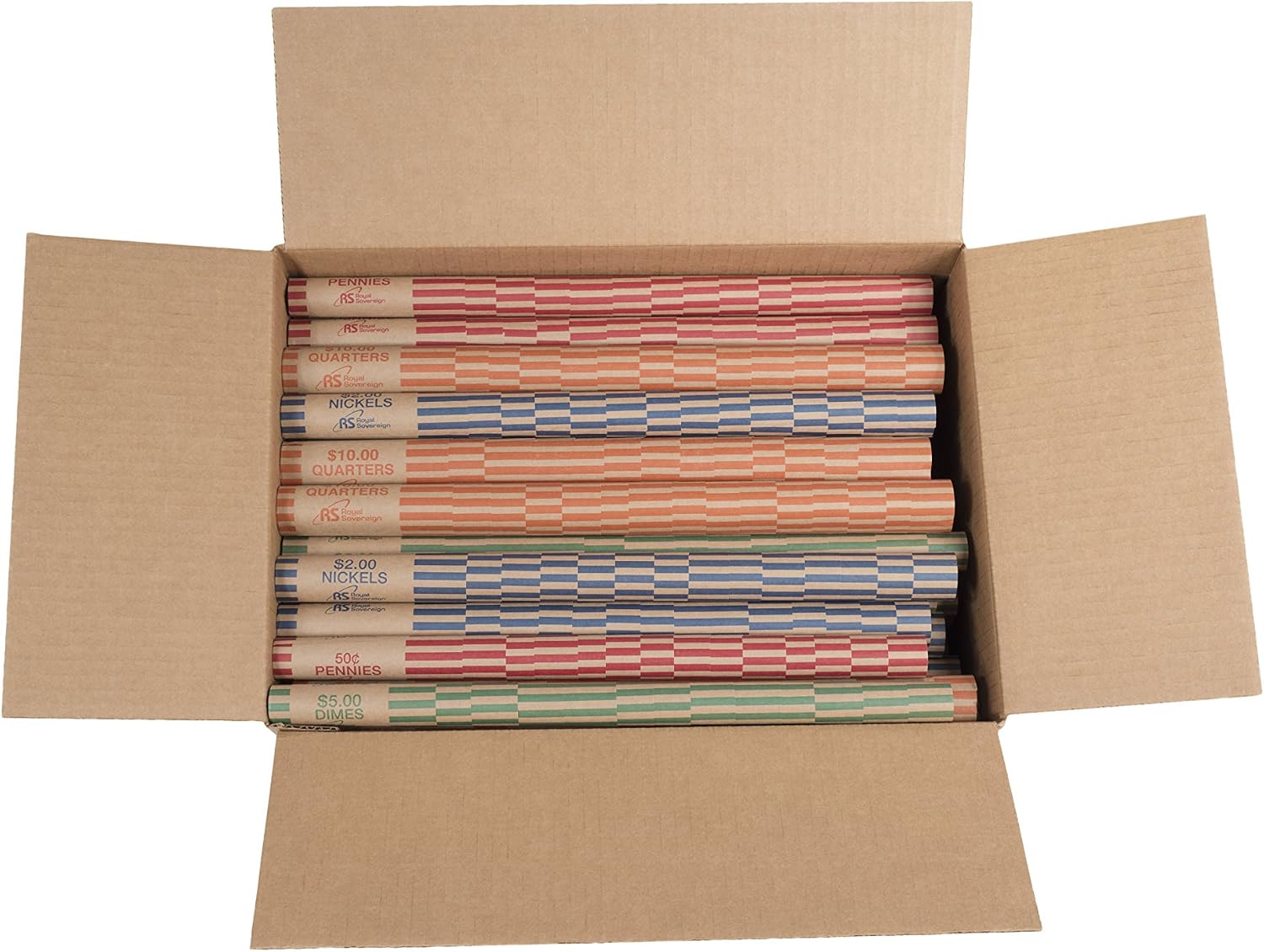 Royal Sovereign "Assorted" Preformed Coin Roll Wrappers Coin Roll Wrapper (FSW-1008A)