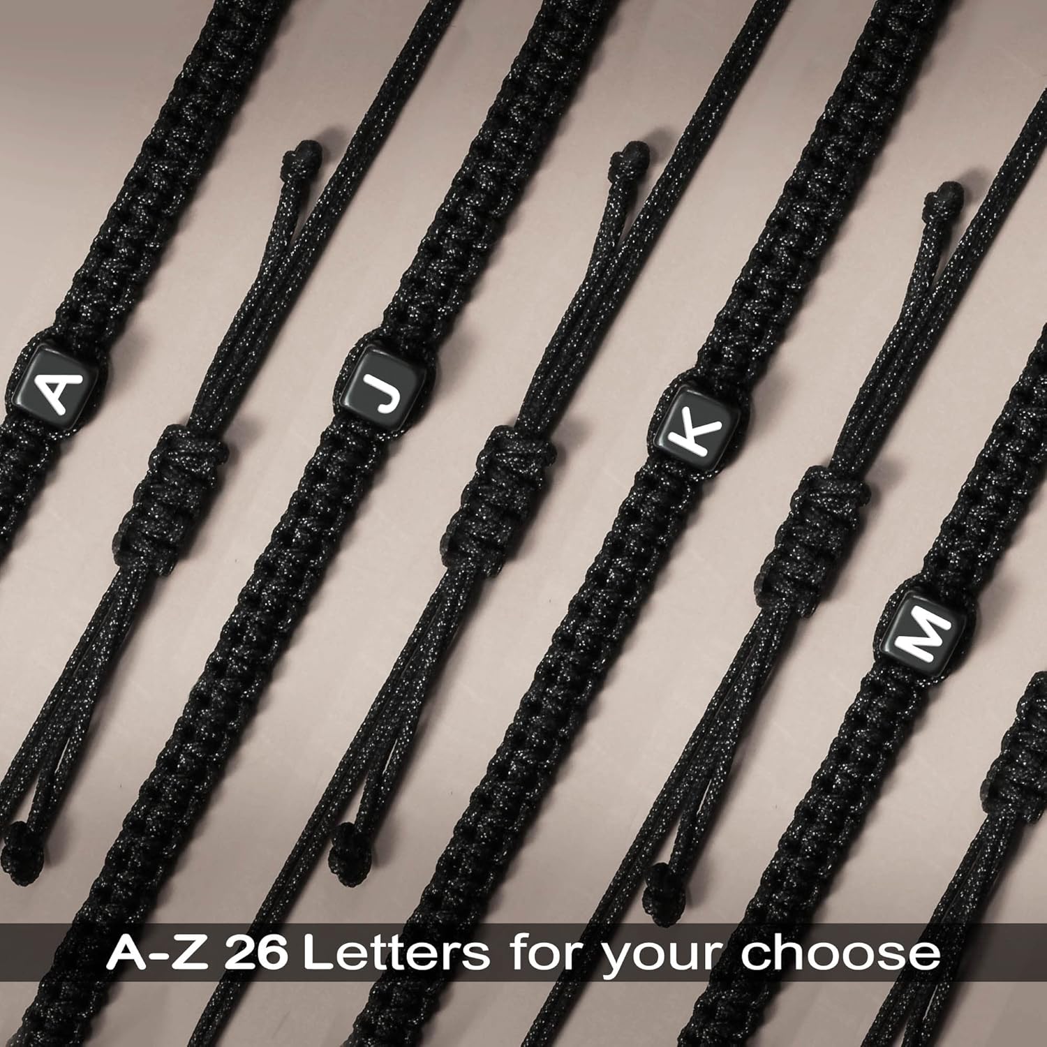 Initial Bracelets for Women Men Gifts for Her Teen Girl Best Friend Birthday Graduation Dainty Braided Bracelets Letter A-Z Charm Adjustable Link Mother's Day Jewelry Mom Christmas Gifts Valentine's Day Jewelry - Image 5