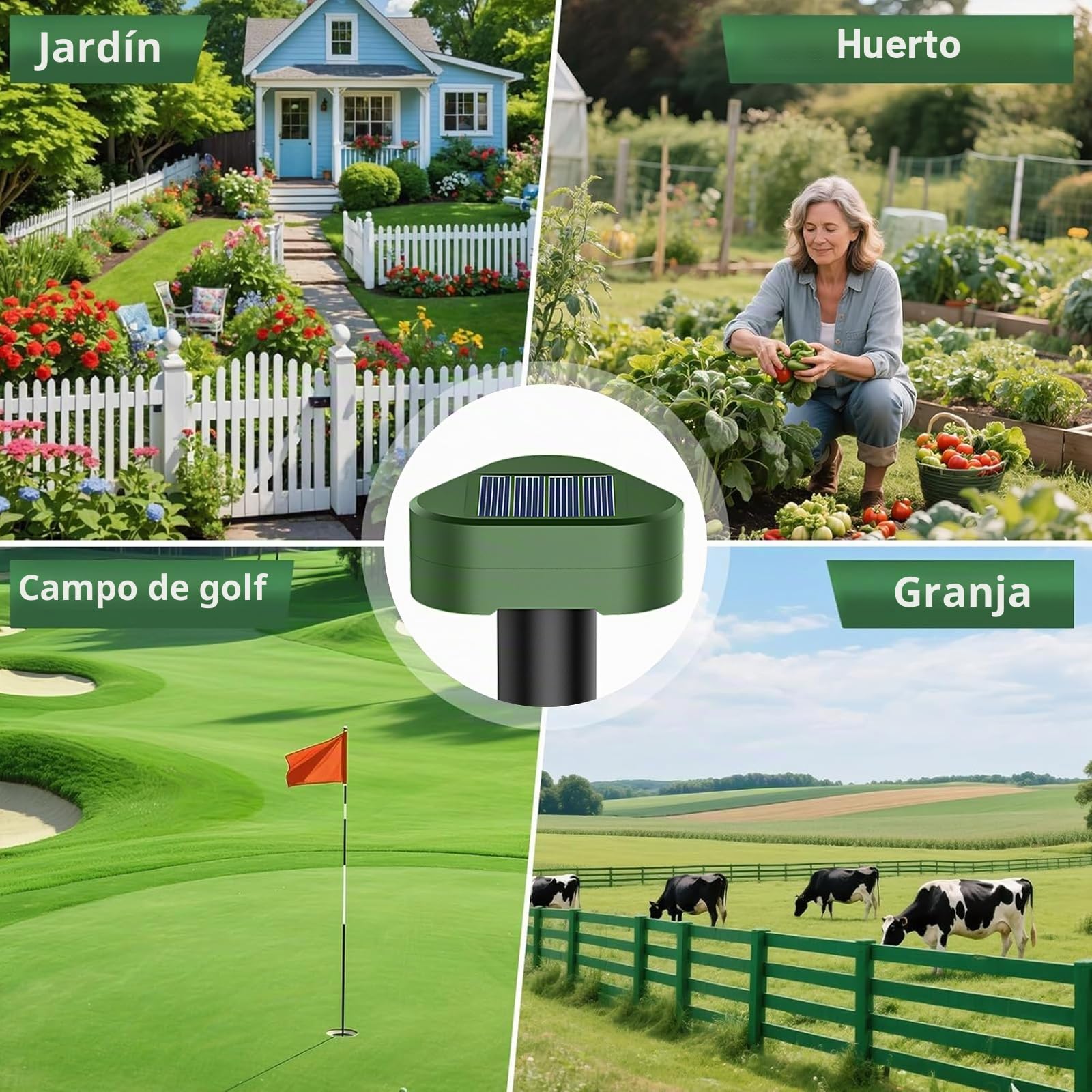 Solar Ultrasónico Ahuyentador de Topos 8 Piezas, Impermeable Repelente para Ratas Ultrasónico Solar Se Utiliza para Repeler Topos, Topillos, Serpientes y Lagartos Protege el Césped y Los Jardines