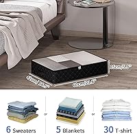 Vista 2 de Fixwal Bolsas de almacenamiento negras para debajo de la cama con ventana transparente y 2 asas reforzadas debajo de la cama, contenedores