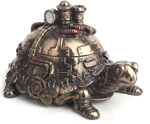 Veronese Design Caja de baratijas de tortuga steampunk increíblemente detallada