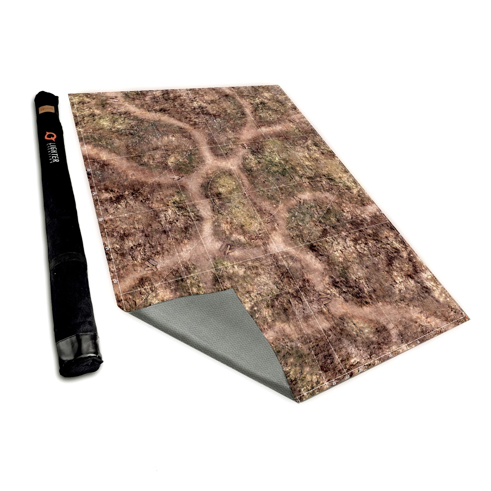 Lighter Creative 44'' x 60'' Battle Mat Gridded War-Gaming Mat for WH40K 11th Edition - Made of Synthetic Leather, 1.2mm Thicknes (Blighted Gloommoor)