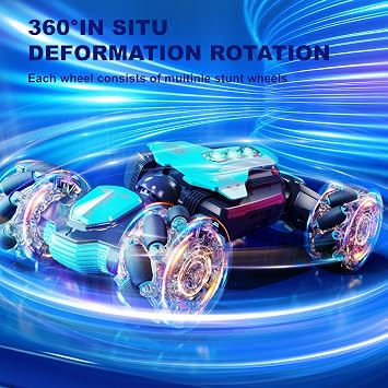 Gesture Sensing Rc Stunt Car,Remote Control Transform Car 2.4ghz 4WD 360 Rotating Drift RC Cars with Lights & Music,Kids Toys for Boys 6-8,Ideas Gifts for Kids Age 5 7 9 10 11 12 Years Old