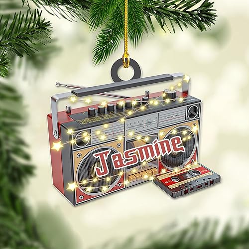 Miniatura 2 de Personalized Radio Ornament 2025 Custom Retro Radio Ornament, Cassette Tape Retro Ornaments, Radio Christmas Ornaments, Music Box Ornaments Mixtape