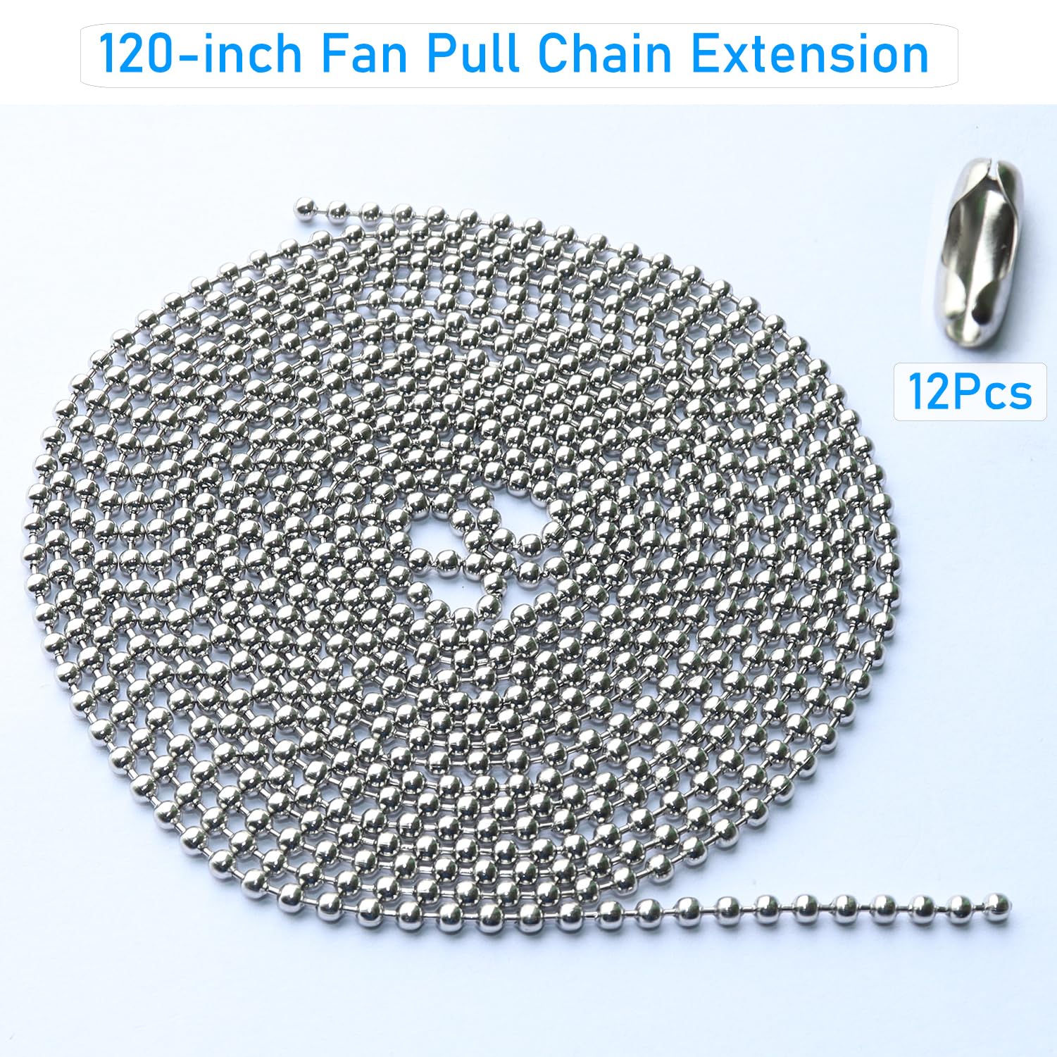 Extra Long Chain Zinc Alloy Pull Chain 120-Inch Black Ceiling Fan ...