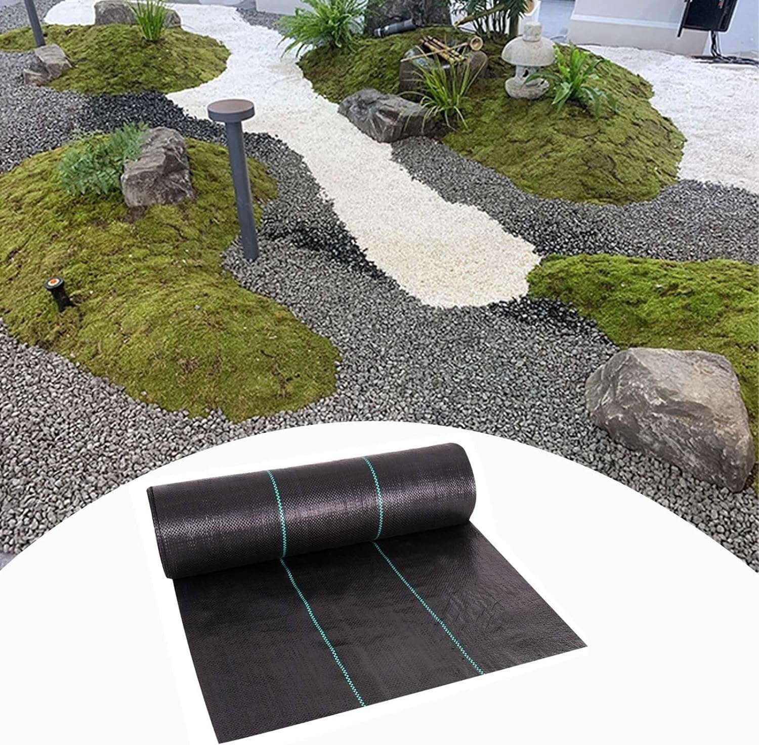 Membrane anti-mauvaises herbes toile de paillage 0.61x91m perméable