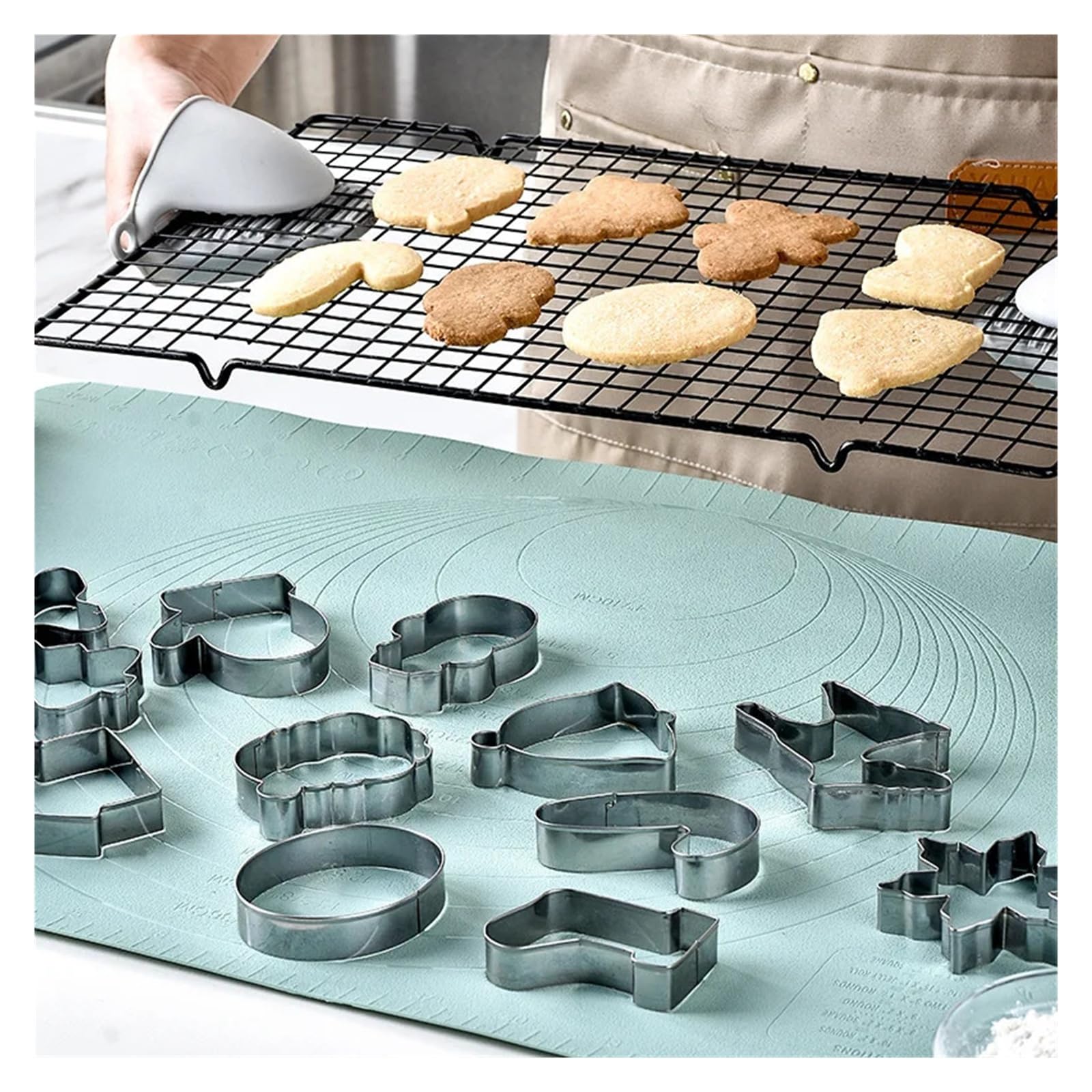 Set di 12 stampi for biscotti natalizi in acciaio inossidabile con pan di zenzero e albero di Natale(20pcs)