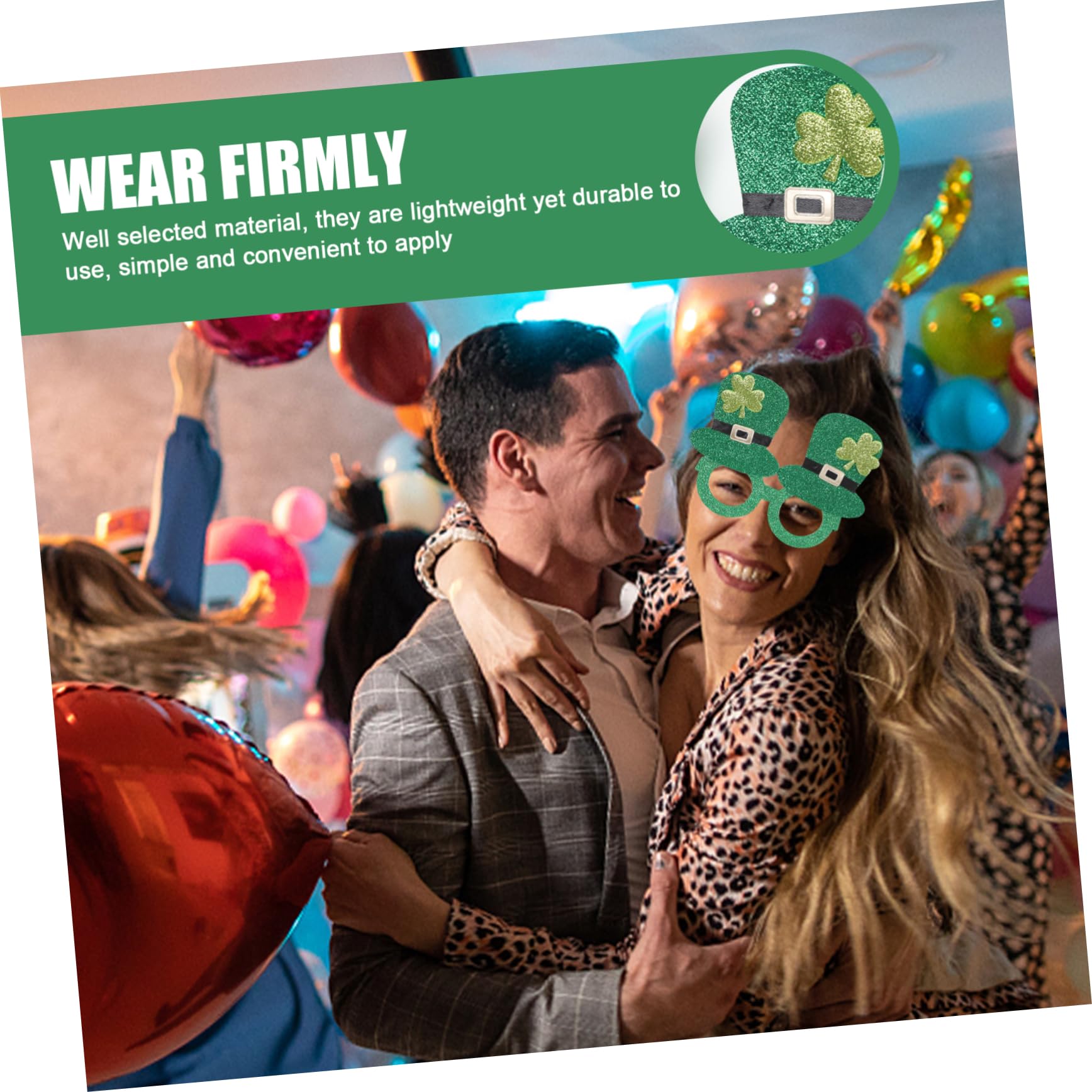 MAGICLULU 2 Sätze Kleebrille Lustige Verkleidungsbrille St. Patricks Day Partybrille Sonnenbrille Zum St. Patricks Day St. Patricks Day Kostümzubehör Schnapsgläser Plastik Green 6 Paare * 2
