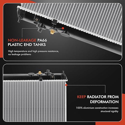 Miniatura 6 de A-Premium Radiador refrigerante de motor con enfriador de aceite de transmisión compatible con Toyota Supra 1986-1992 L6 3.0L, transmisión