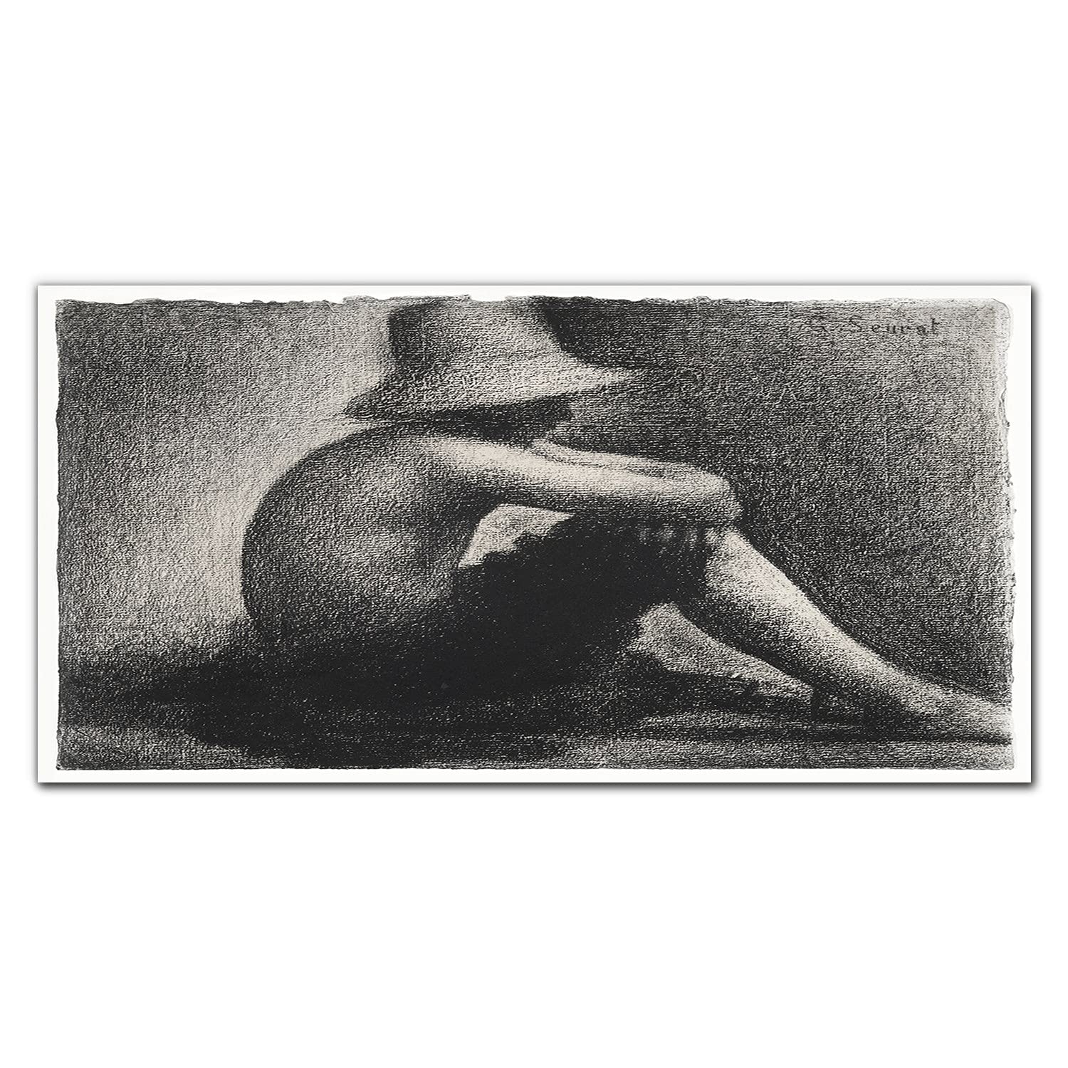 Panneau mural en verre trempé 140x70cm haut de gamme Chapeau Seurat