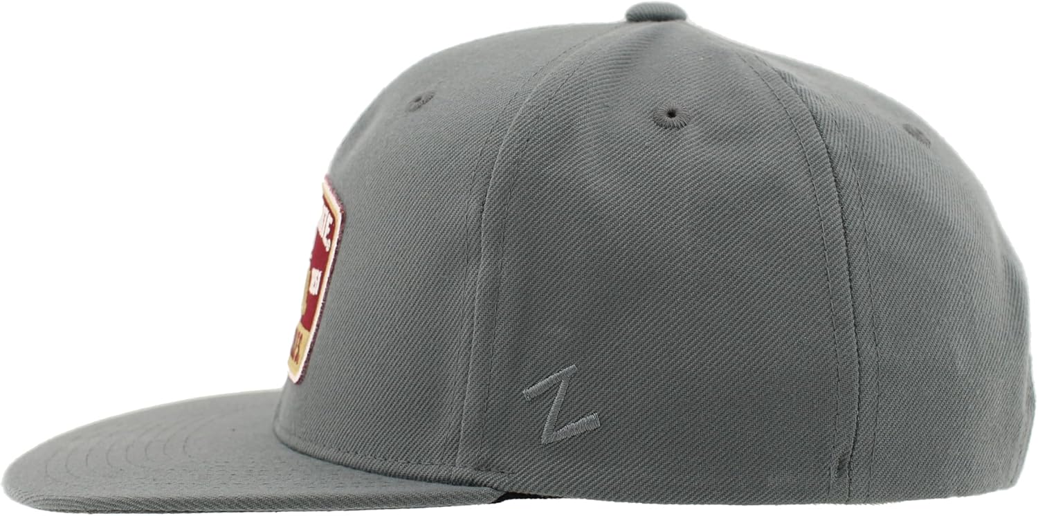 ZHATS Standard NCAA Officially Licensed Hat Flat Snapback Z11 Switchback Gray, Grey, One Size - Image 3